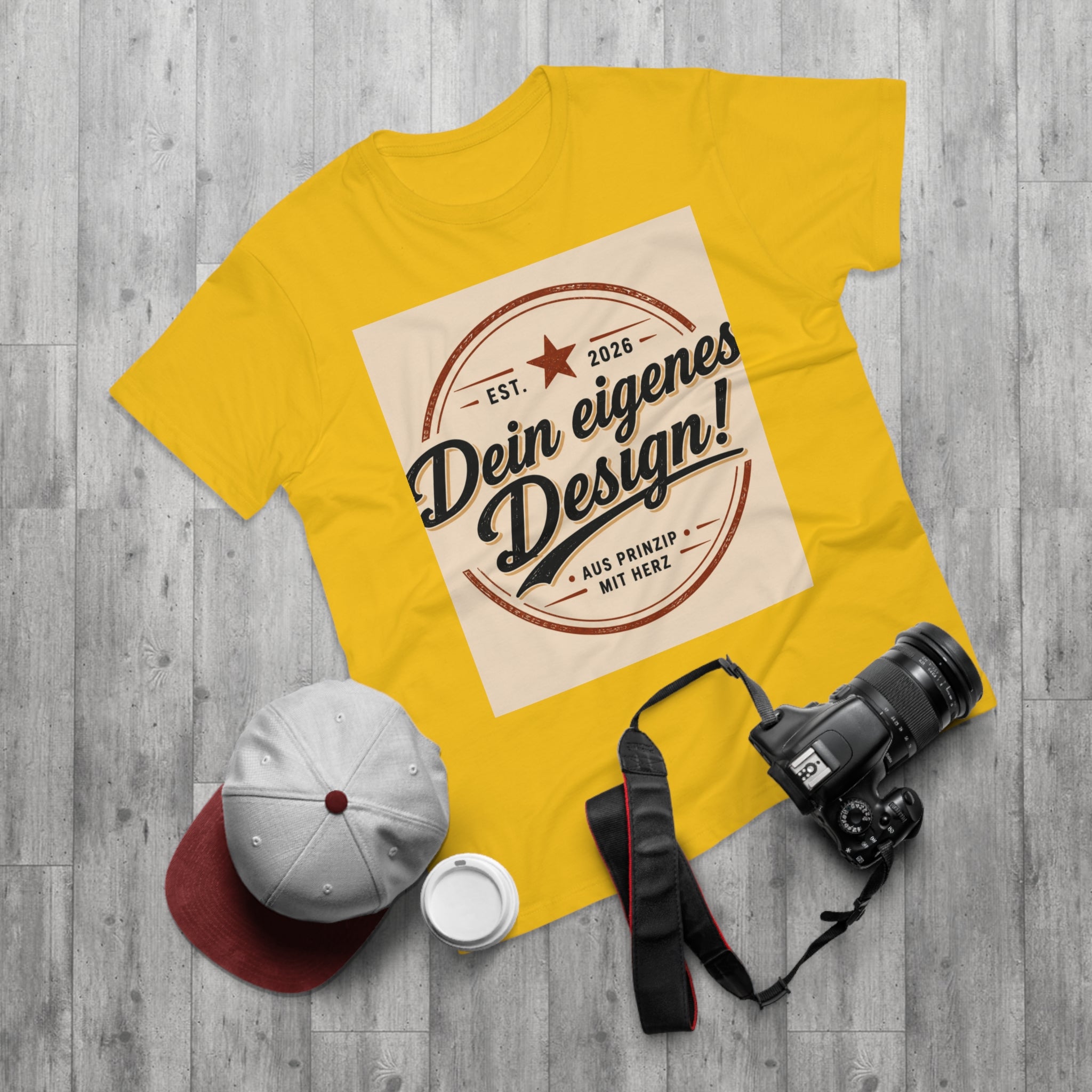 Men's Vintage Badge T‑Shirt — "Dein eigenes Design!" Retro Logo Tee