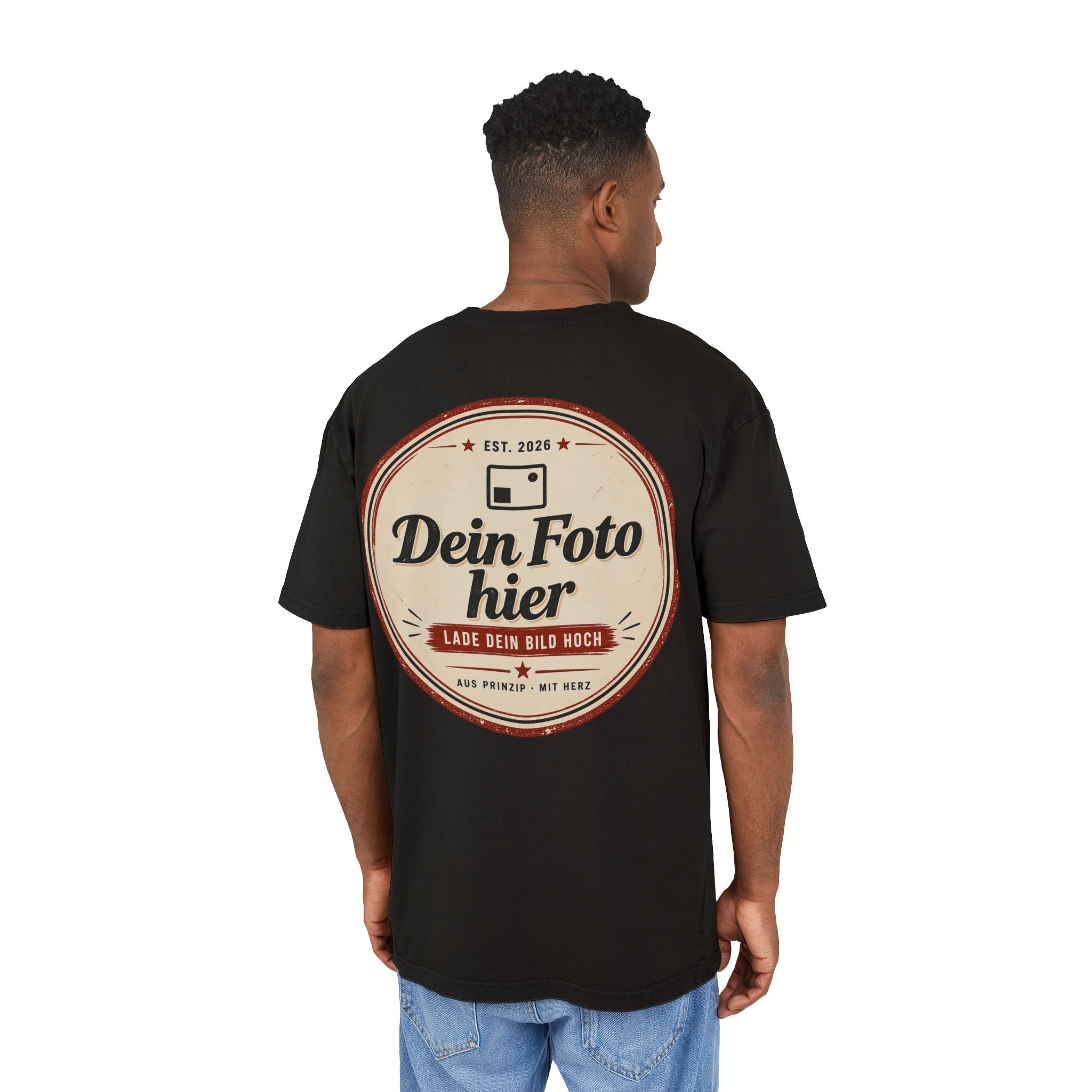 Oversized T-Shirt personalized Acid Wash – Design your own photo