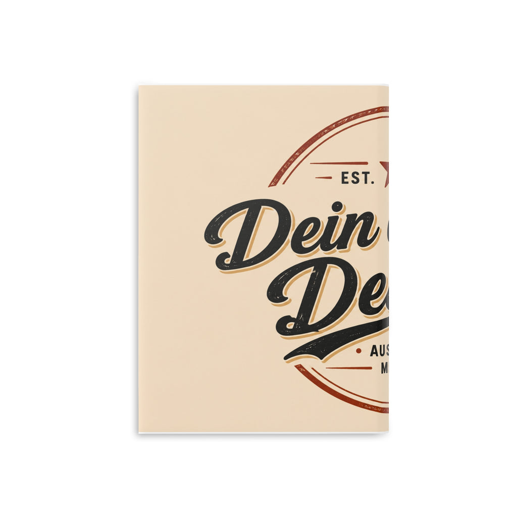 Vintage Badge Hardcover Notebook — 'Dein eigenes Design' Puffy Cover Journal