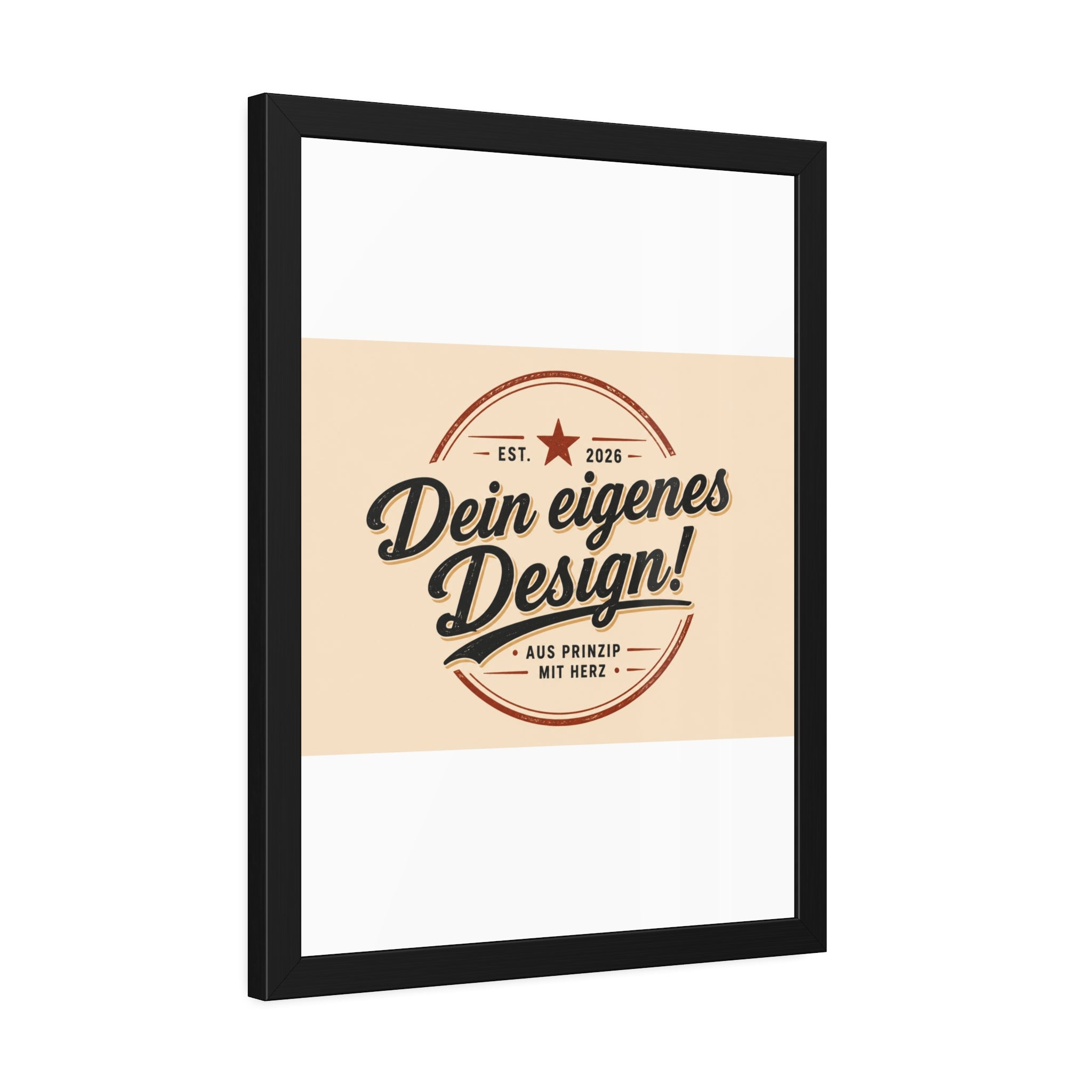 Framed Poster — Custom 'Dein eigenes Design!' Wall Art (Vintage Badge)