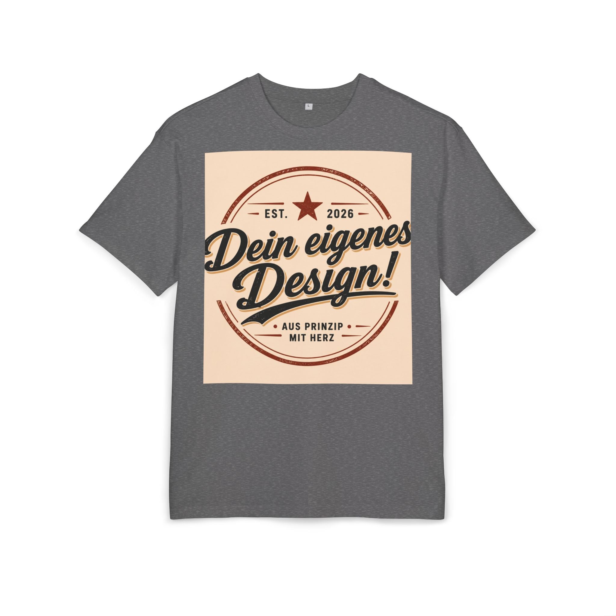 Oversize Tee — "Dein eigenes Design!" Retro Badge Graphic