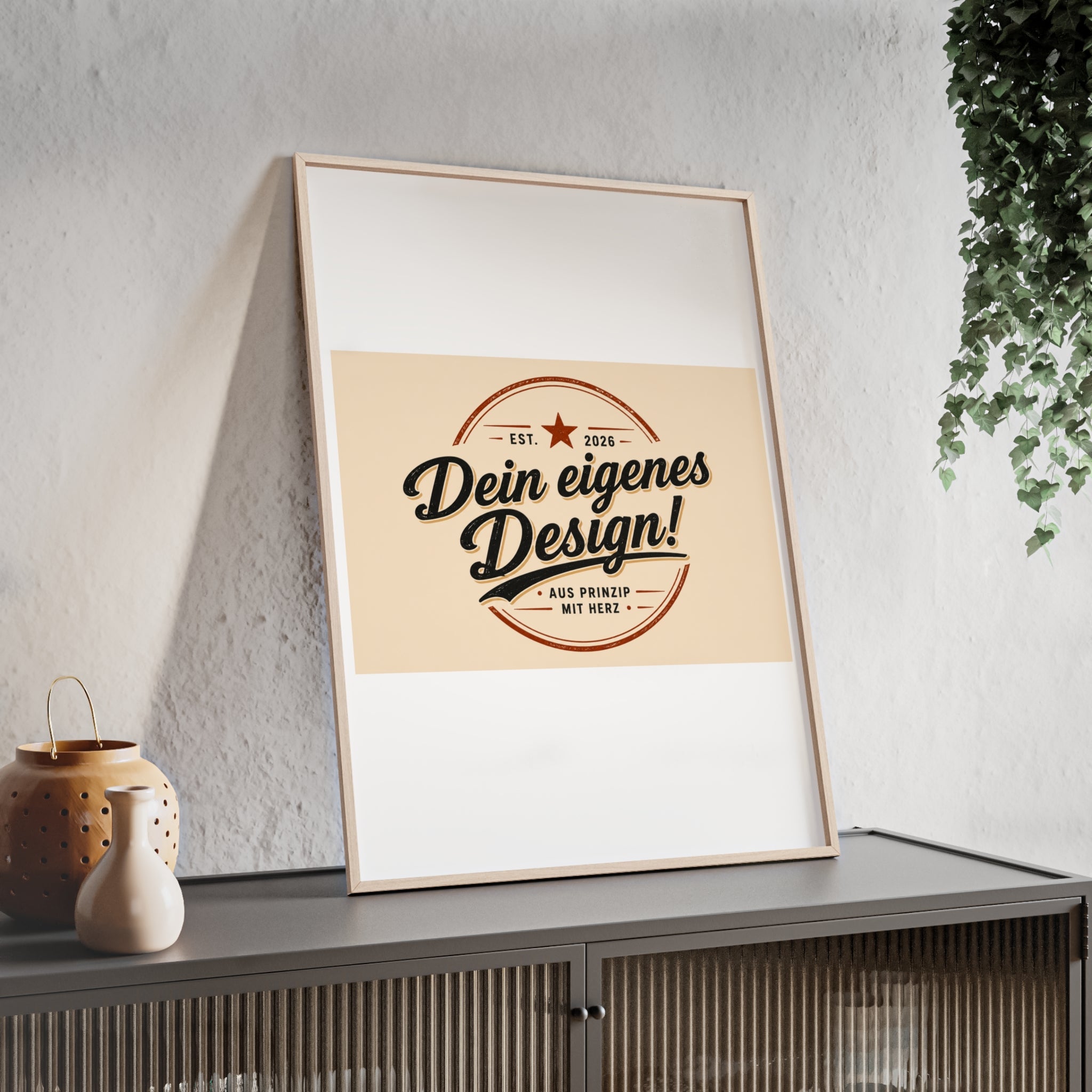 Framed Poster – "Dein eigenes Design!" Custom Wooden Frame Wall Art