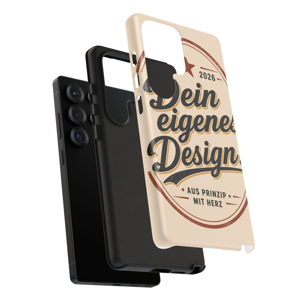 Custom Tough Phone Case — "Dein eigenes Design" Vintage Script Tough Case