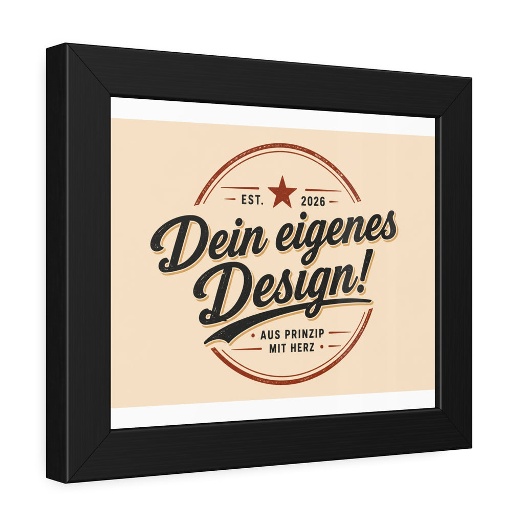 Framed Poster — Custom 'Dein eigenes Design!' Wall Art (Vintage Badge)