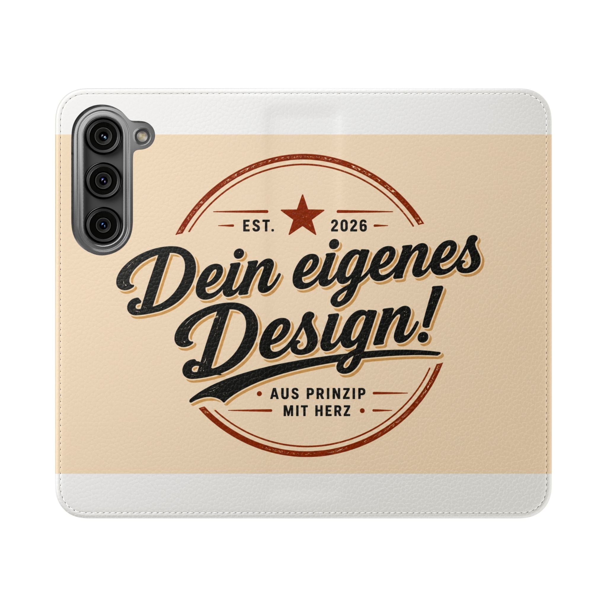 Flip Case Phone Wallet — "Dein eigenes Design!" Vintage Emblem