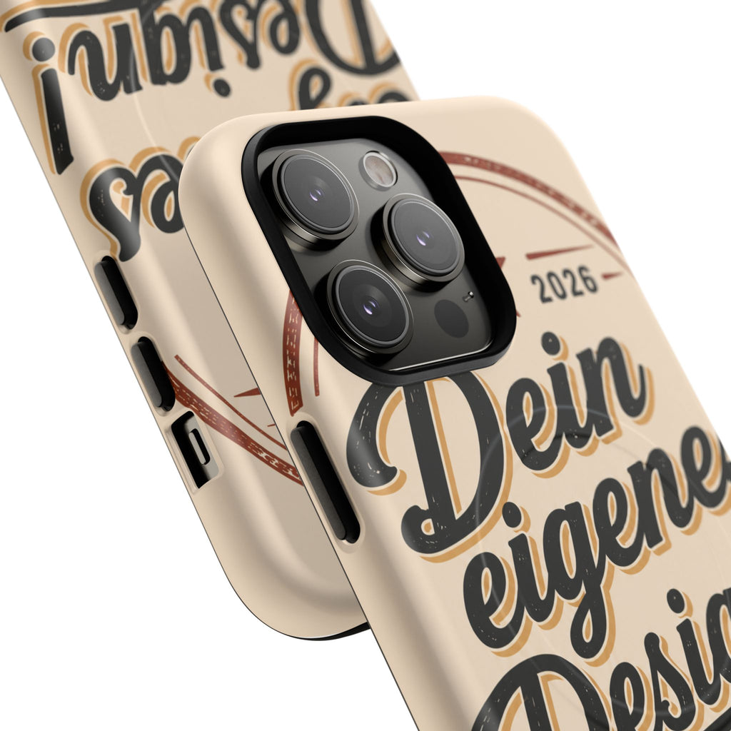 Tough Magnetic Phone Case — "Dein eigenes Design" Retro Script (Customizable)