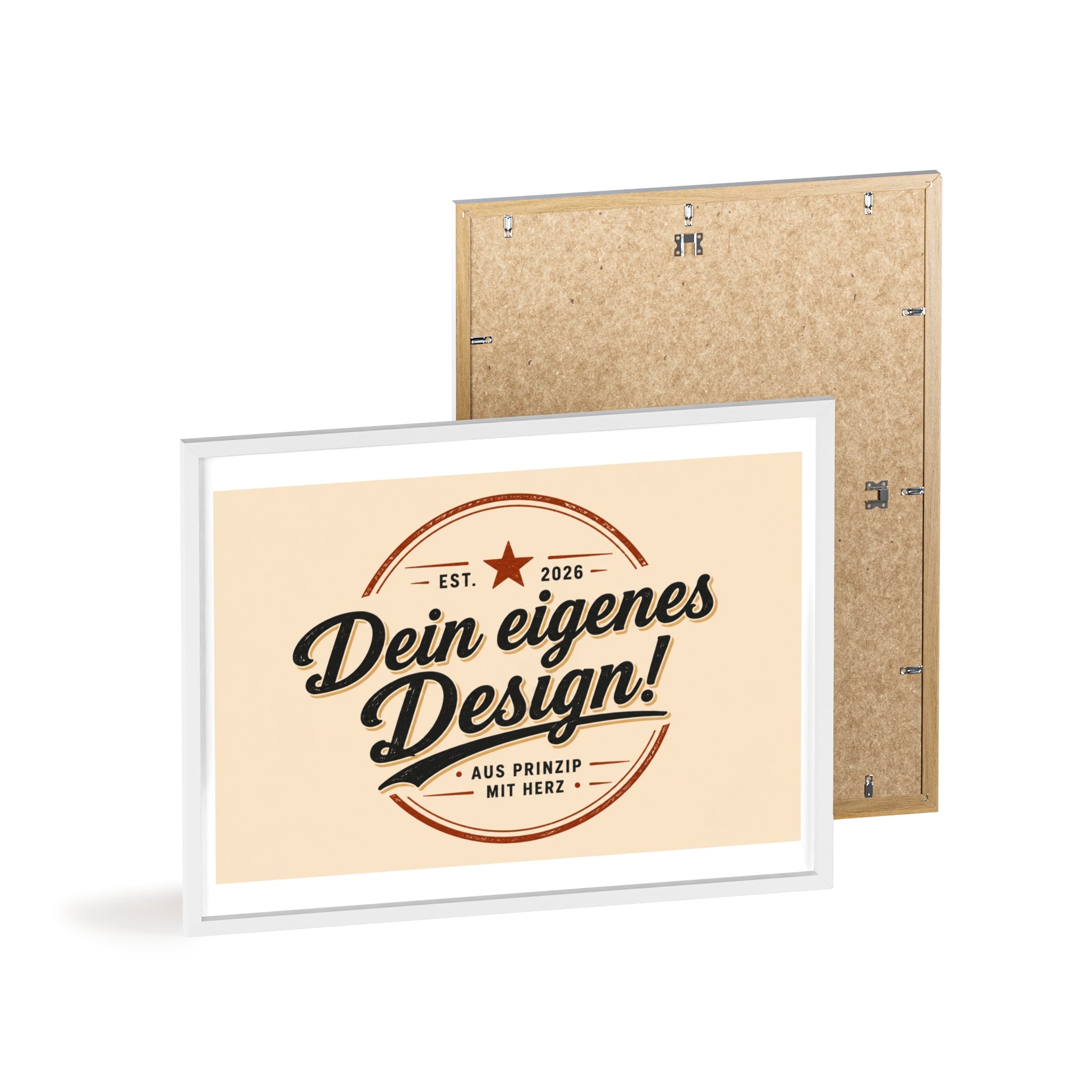 Framed Poster – "Dein eigenes Design!" Custom Wooden Frame Wall Art