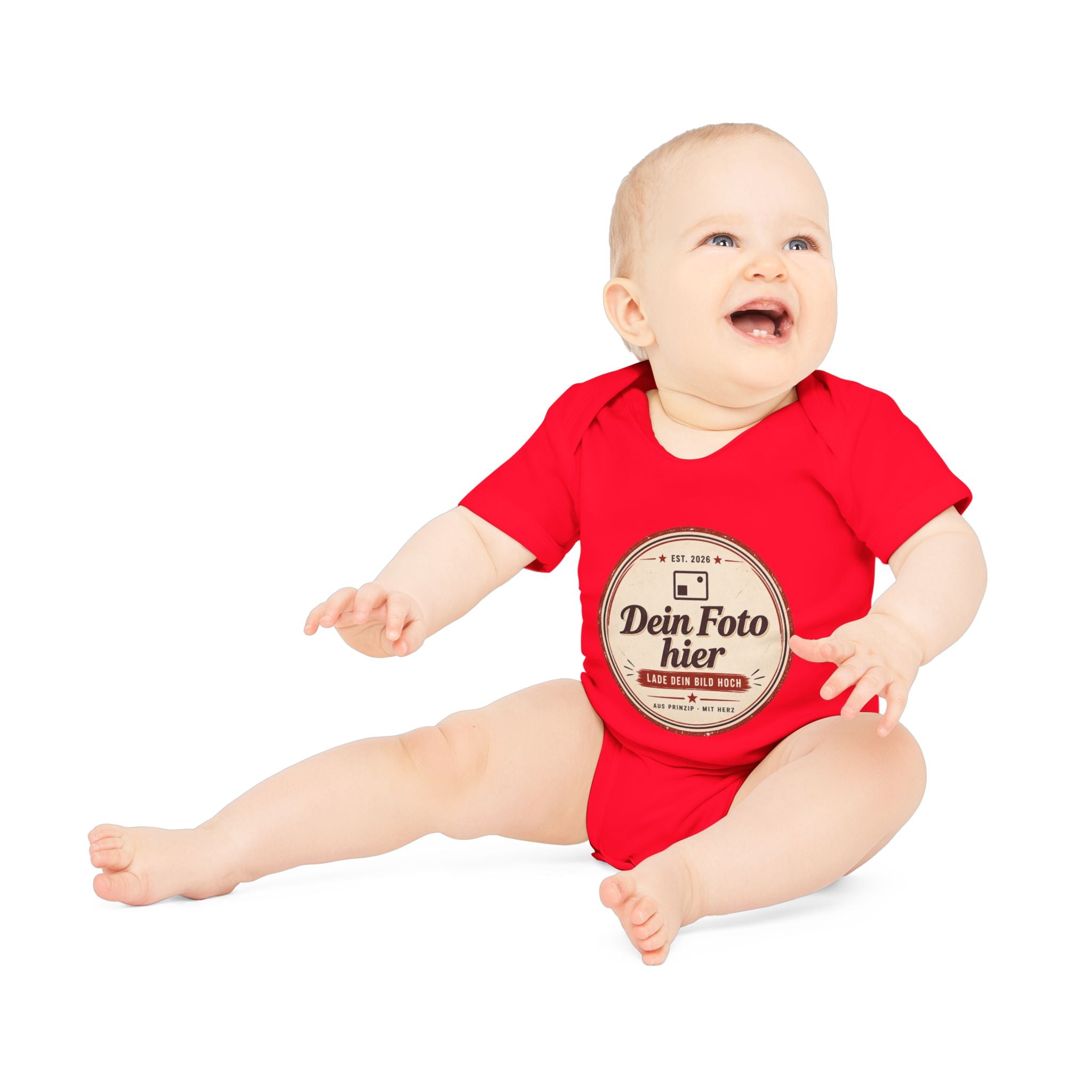 Personalised Organic Cotton Baby Bodysuit – Print your own design on a romper