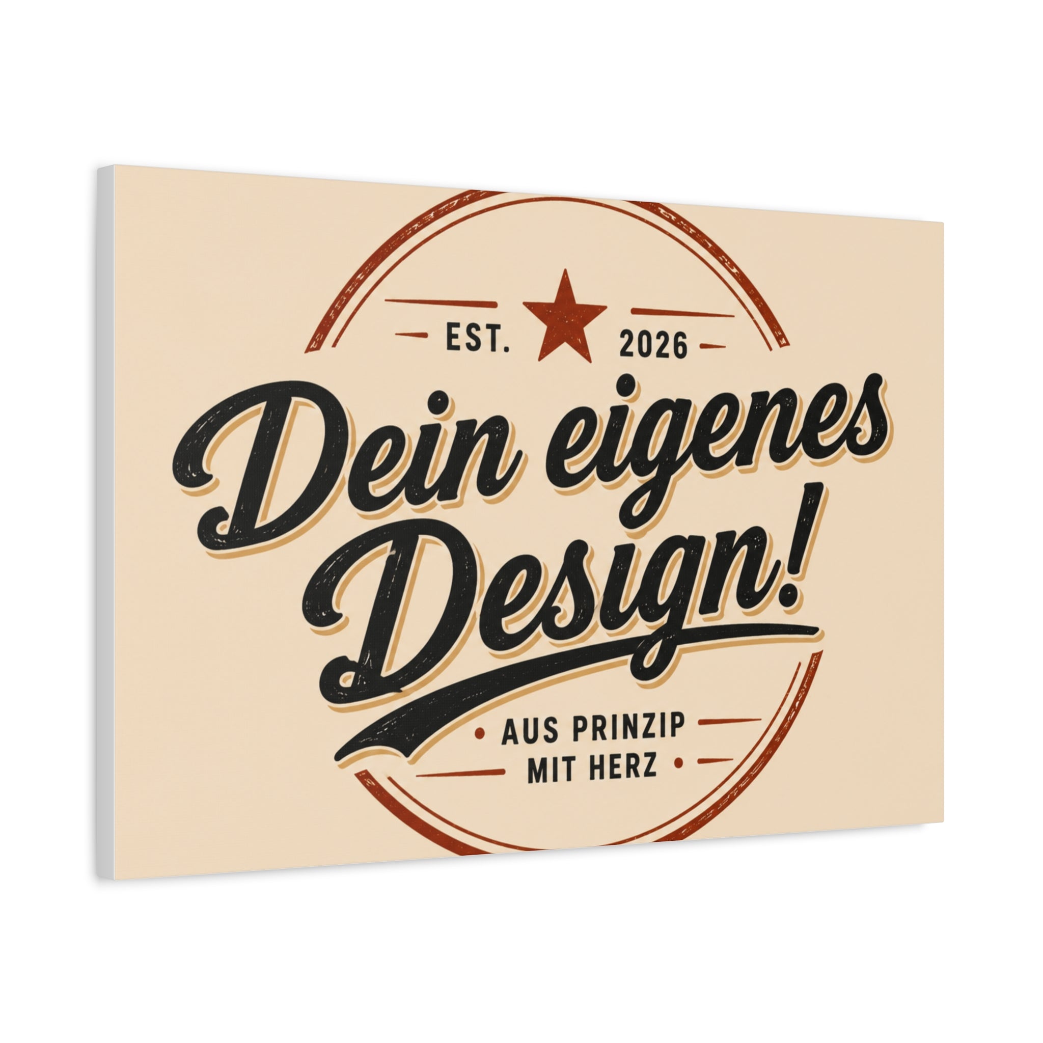 Matte Stretched Canvas - "Dein eigenes Design!" Vintage Badge Wall Art