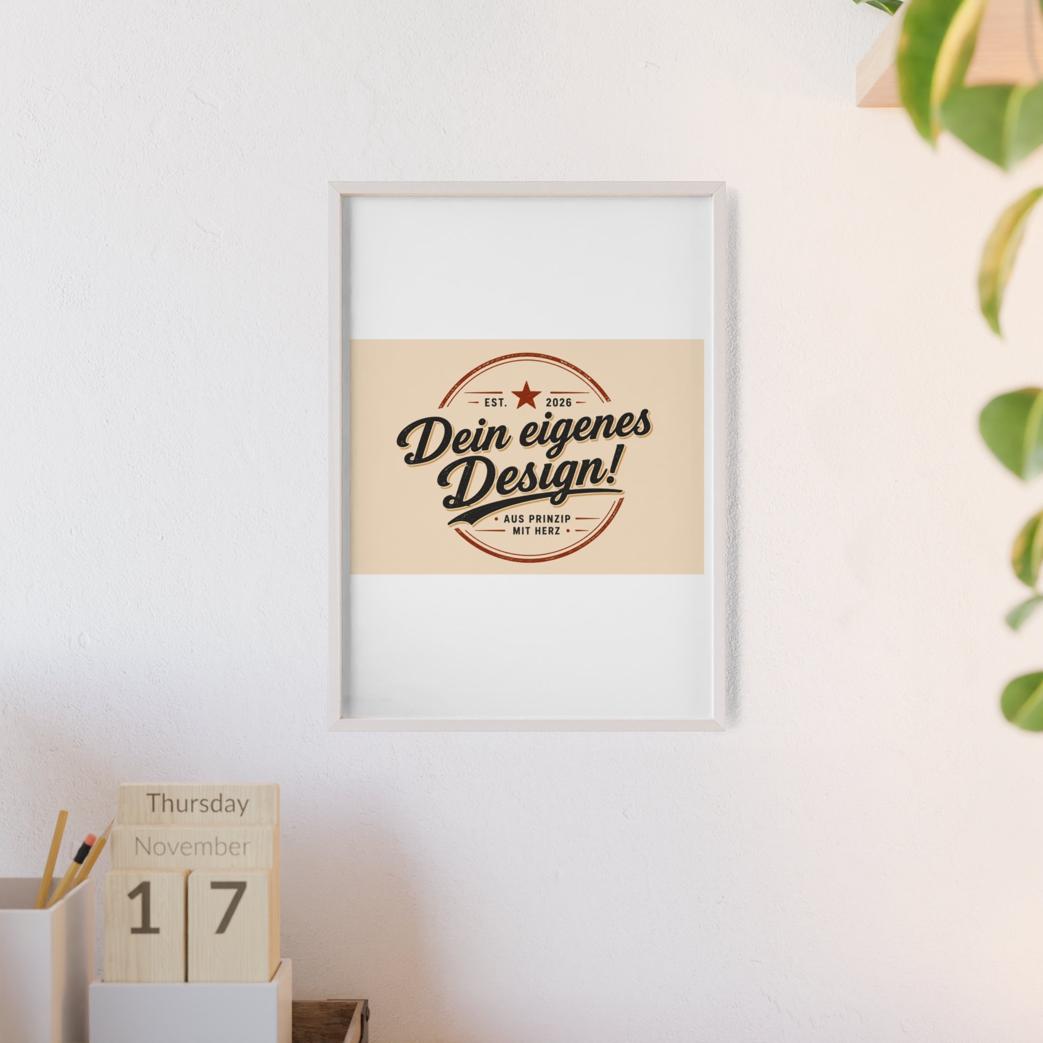 Framed Poster – "Dein eigenes Design!" Custom Wooden Frame Wall Art