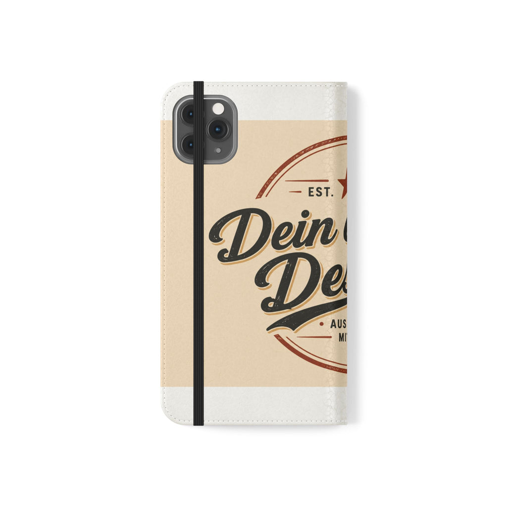 Flip Case Phone Wallet — "Dein eigenes Design!" Vintage Emblem