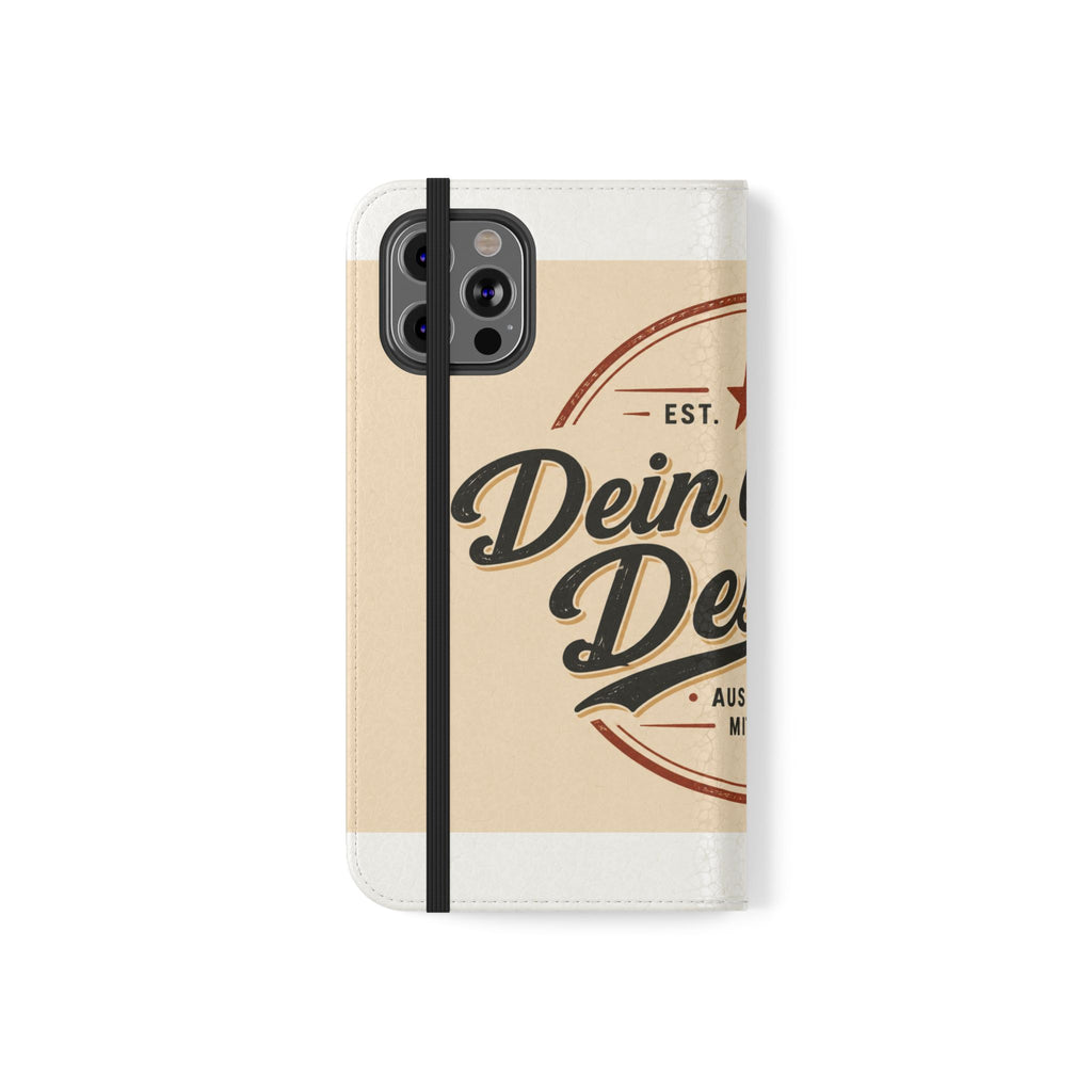 Flip Case Phone Wallet — "Dein eigenes Design!" Vintage Emblem