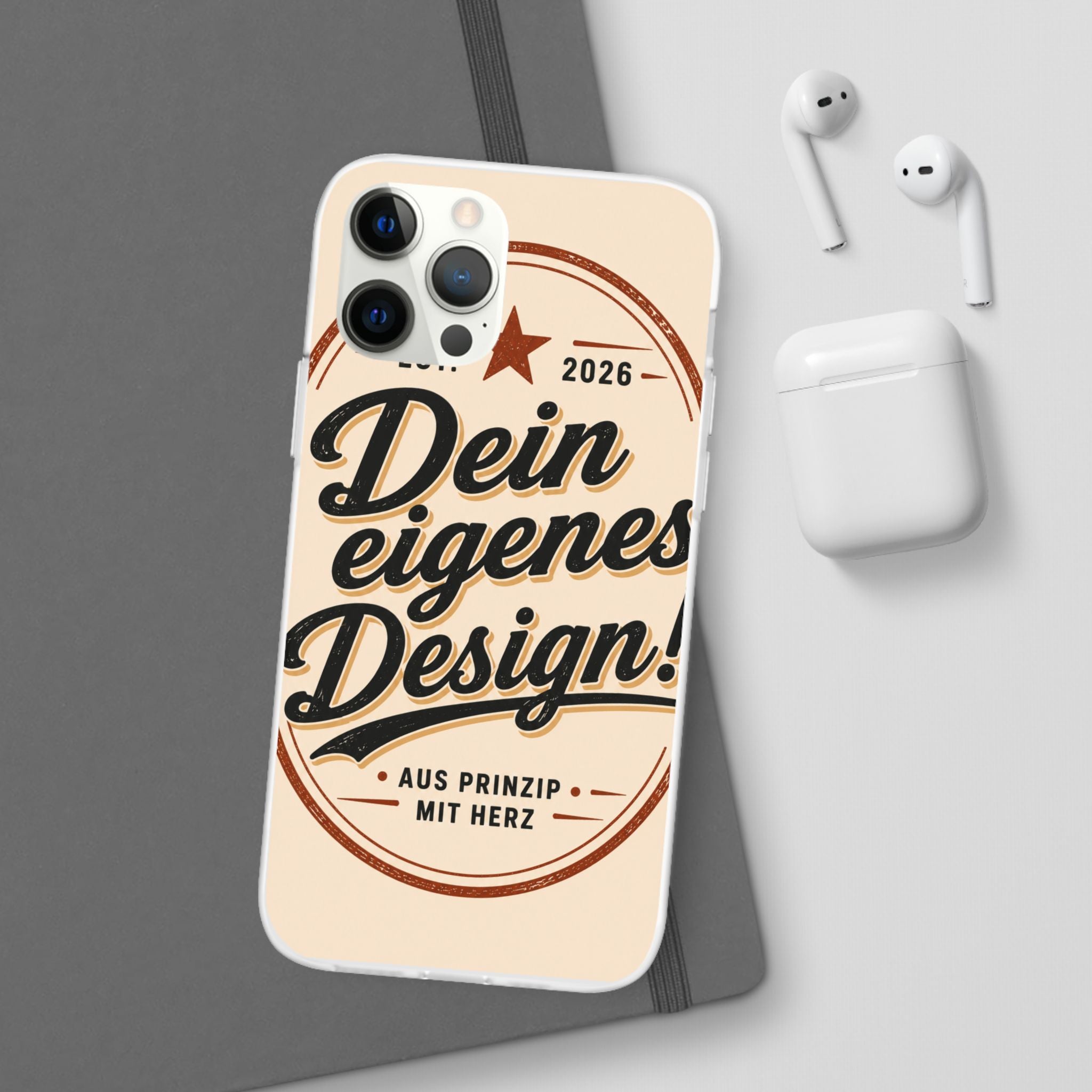 Phone Case — "Dein eigenes Design" Vintage Script Personalized Protective Case