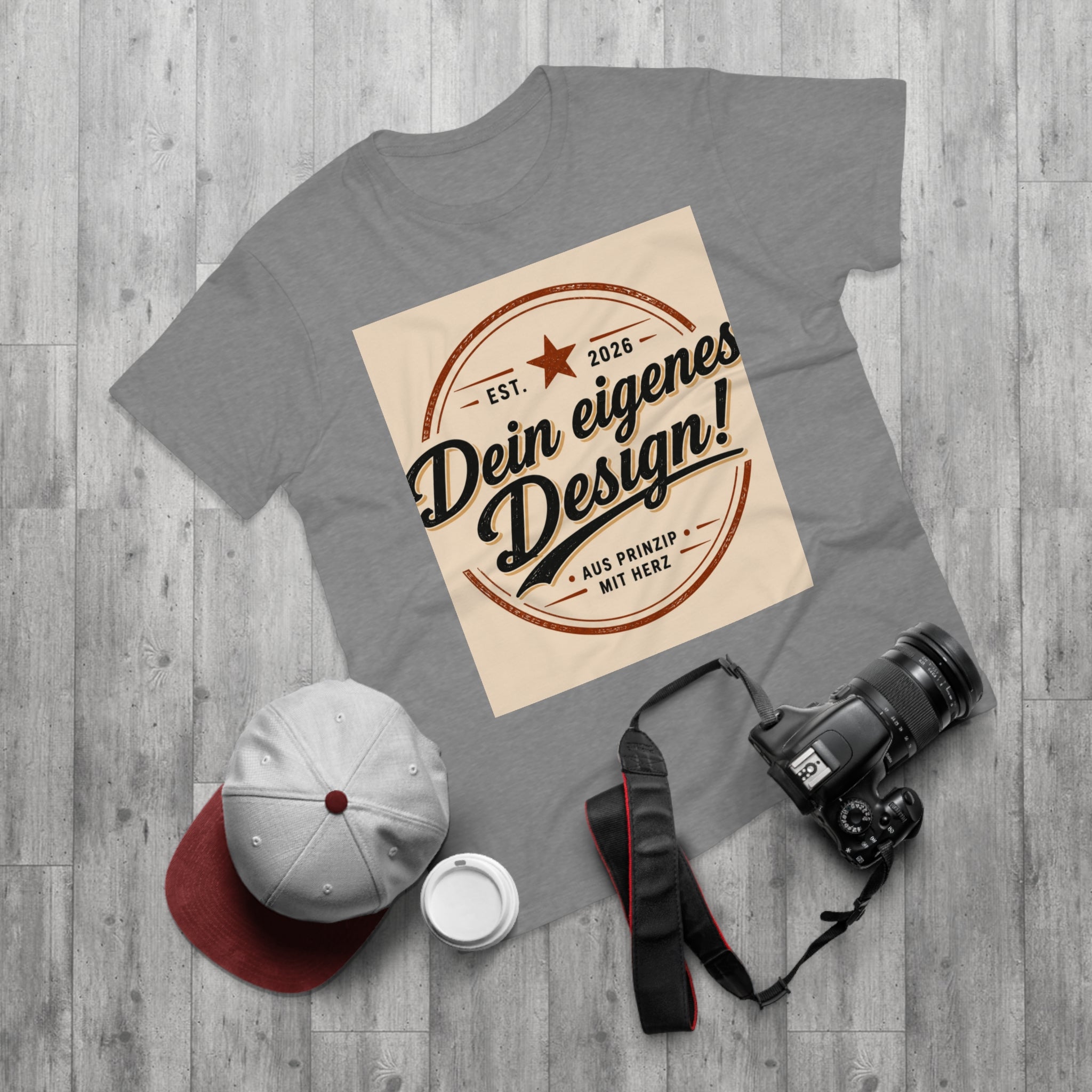 Men's Vintage Badge T‑Shirt — "Dein eigenes Design!" Retro Logo Tee