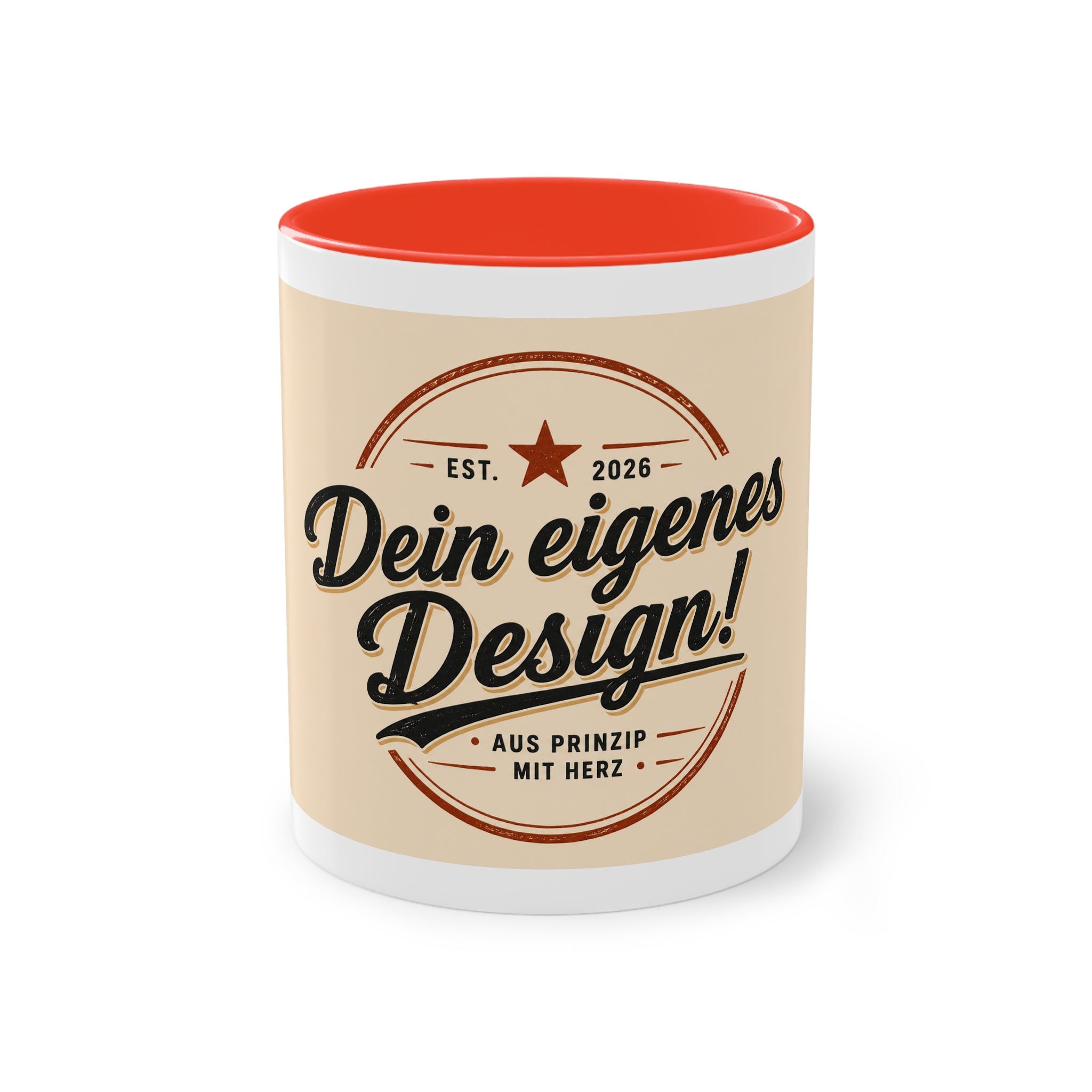Personalized Two-Tone Coffee Mug — "Dein eigenes Design!" 11oz