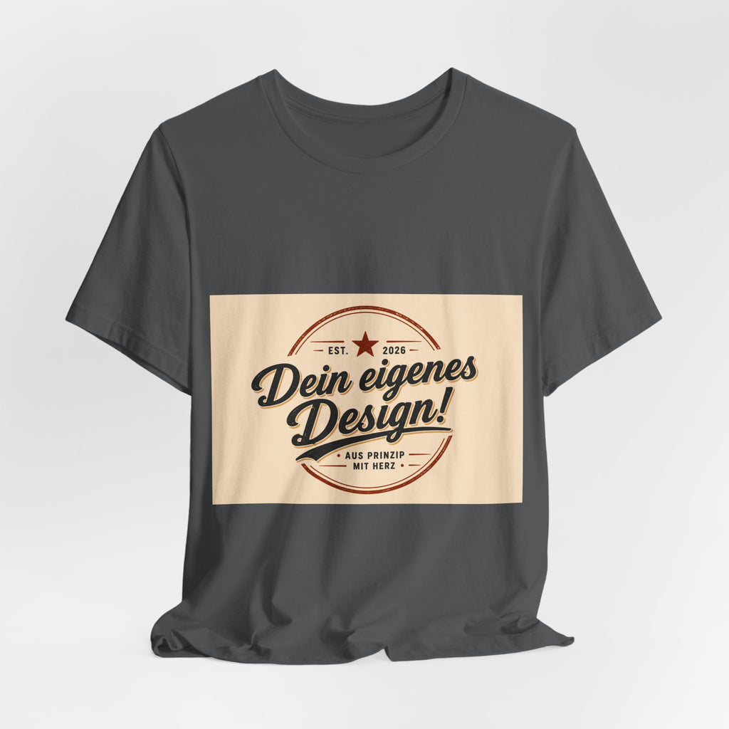 Custom Vintage Badge T-Shirt — "Dein eigenes Design" Personalized Tee