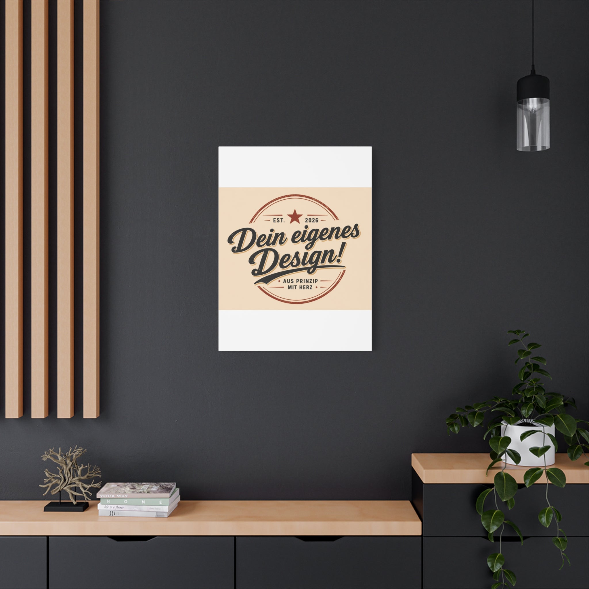 Matte Stretched Canvas - "Dein eigenes Design!" Vintage Badge Wall Art