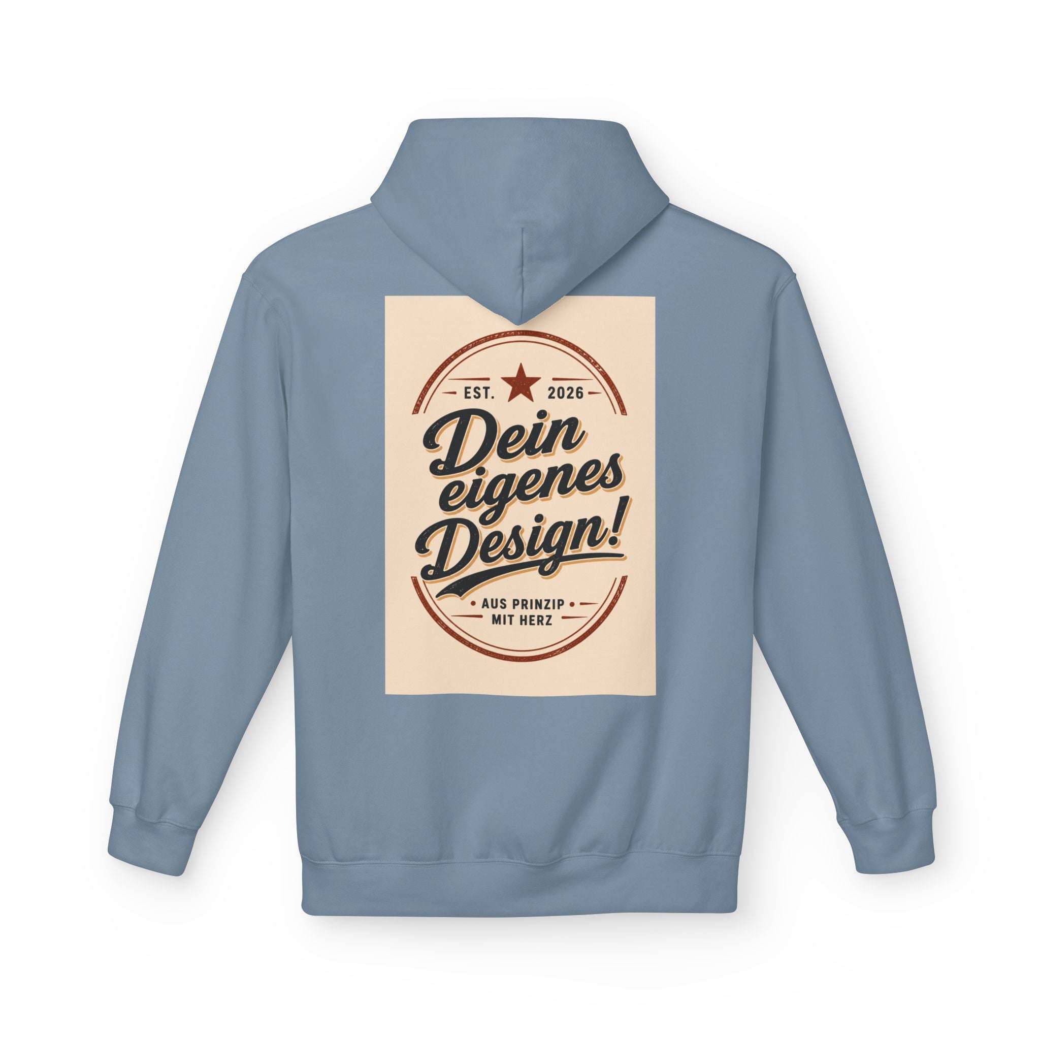 Hoodie — Custom Vintage Badge Design (Dein eigenes Design!)