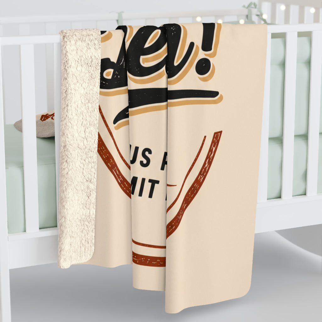 Sherpa Fleece Blanket – "Dein eigenes Design!" Retro Badge Cozy Throw