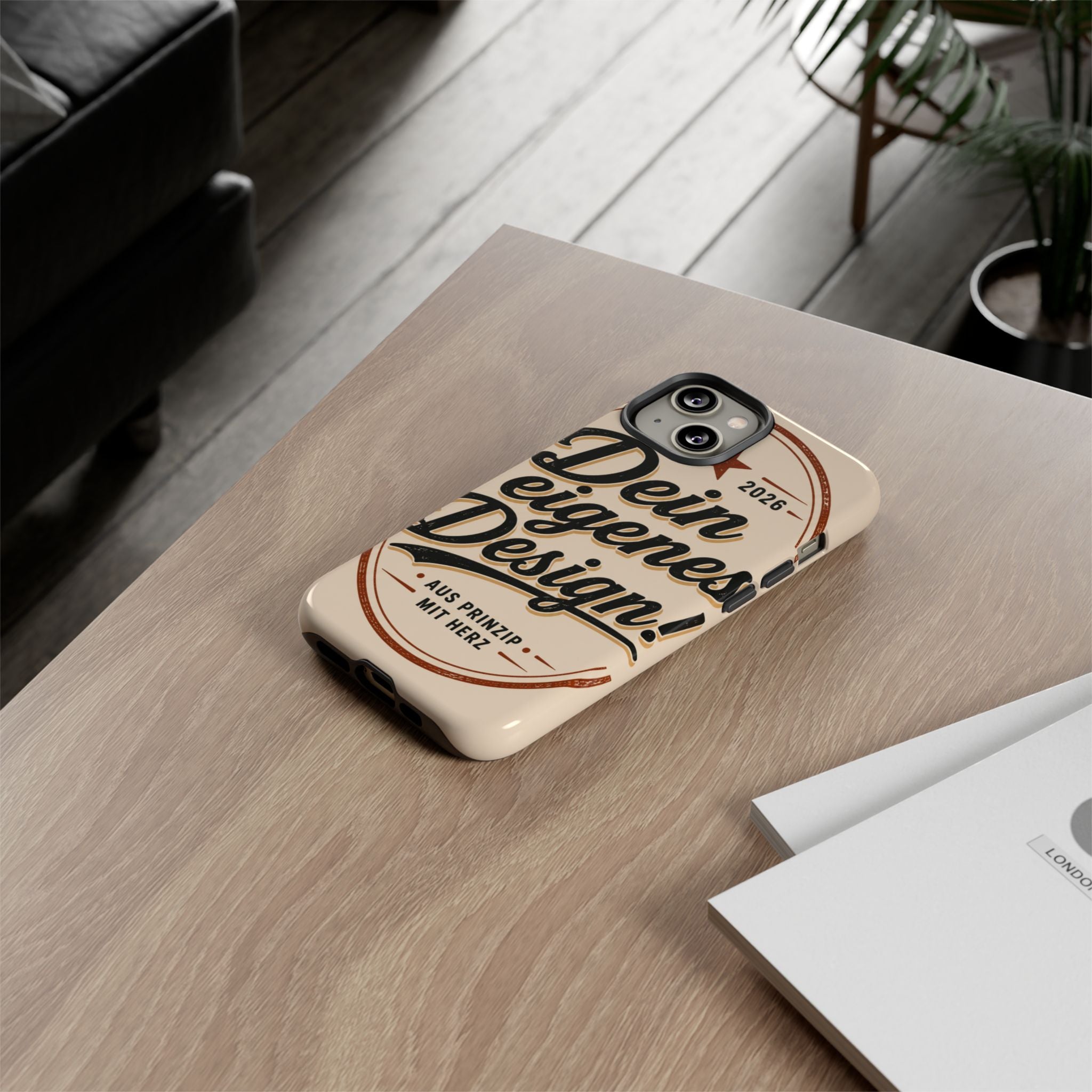 Custom Tough Phone Case — "Dein eigenes Design" Vintage Script Tough Case