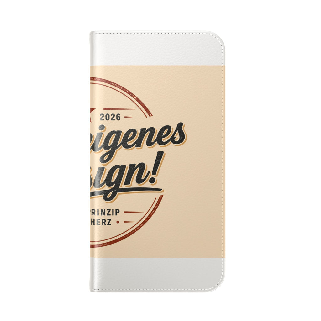 Flip Case Phone Wallet — "Dein eigenes Design!" Vintage Emblem