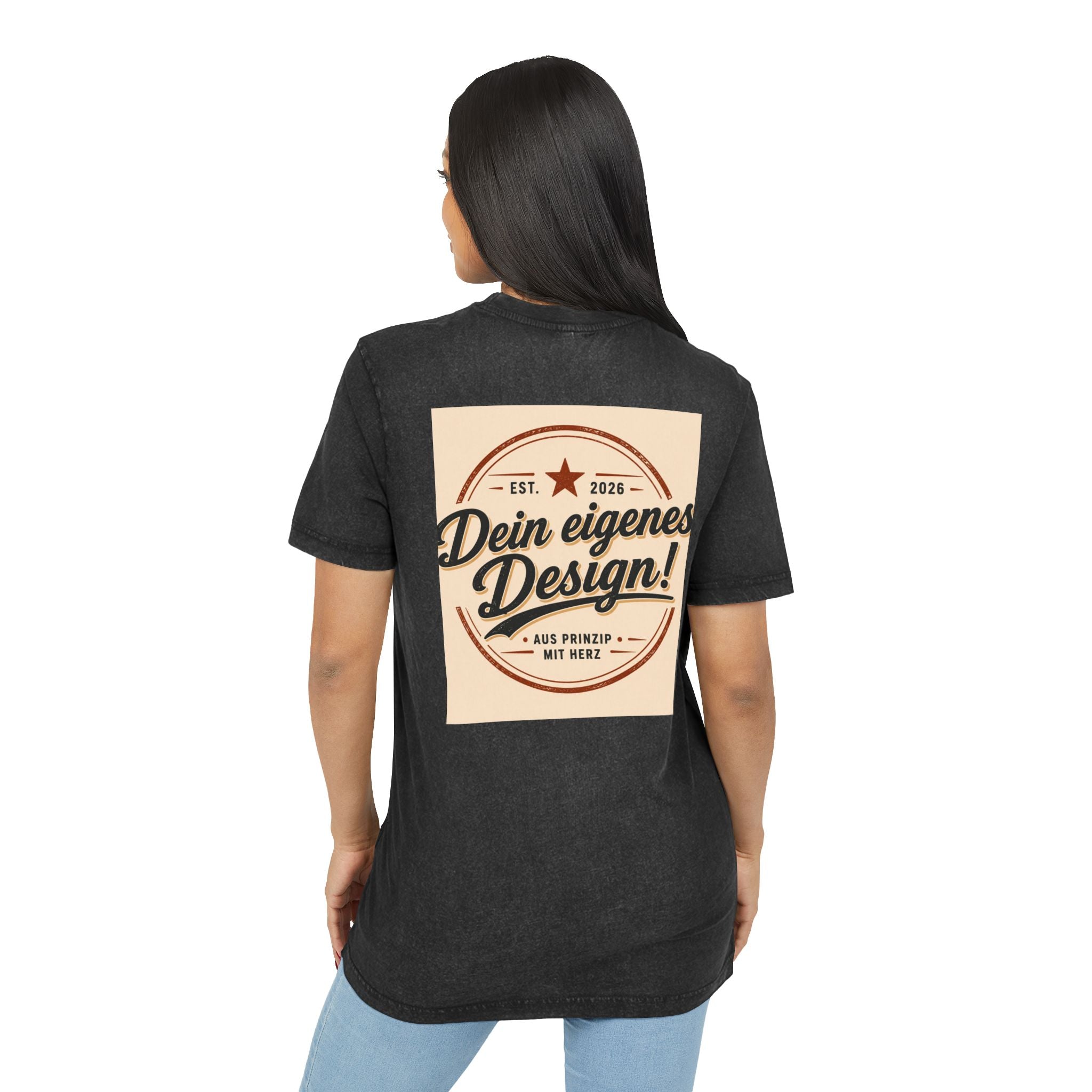 Vintage Acid-Washed Tee — Custom 'Dein eigenes Design!' Graphic
