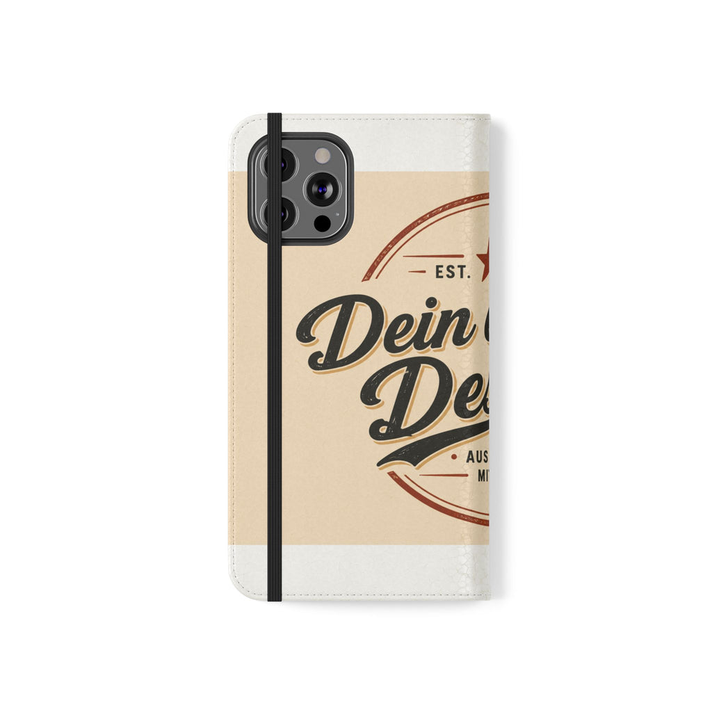 Flip Case Phone Wallet — "Dein eigenes Design!" Vintage Emblem