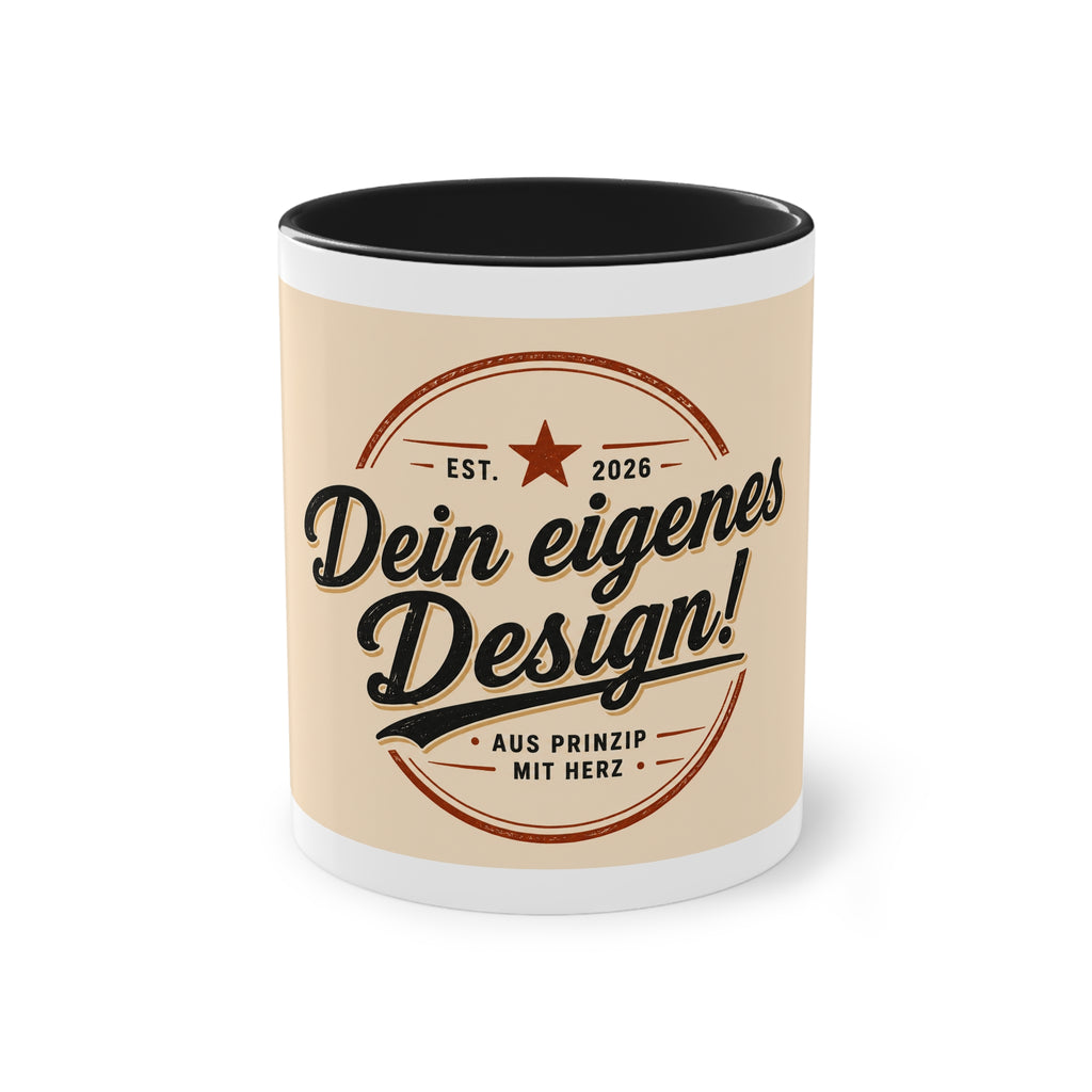 Personalized Two-Tone Coffee Mug — "Dein eigenes Design!" 11oz