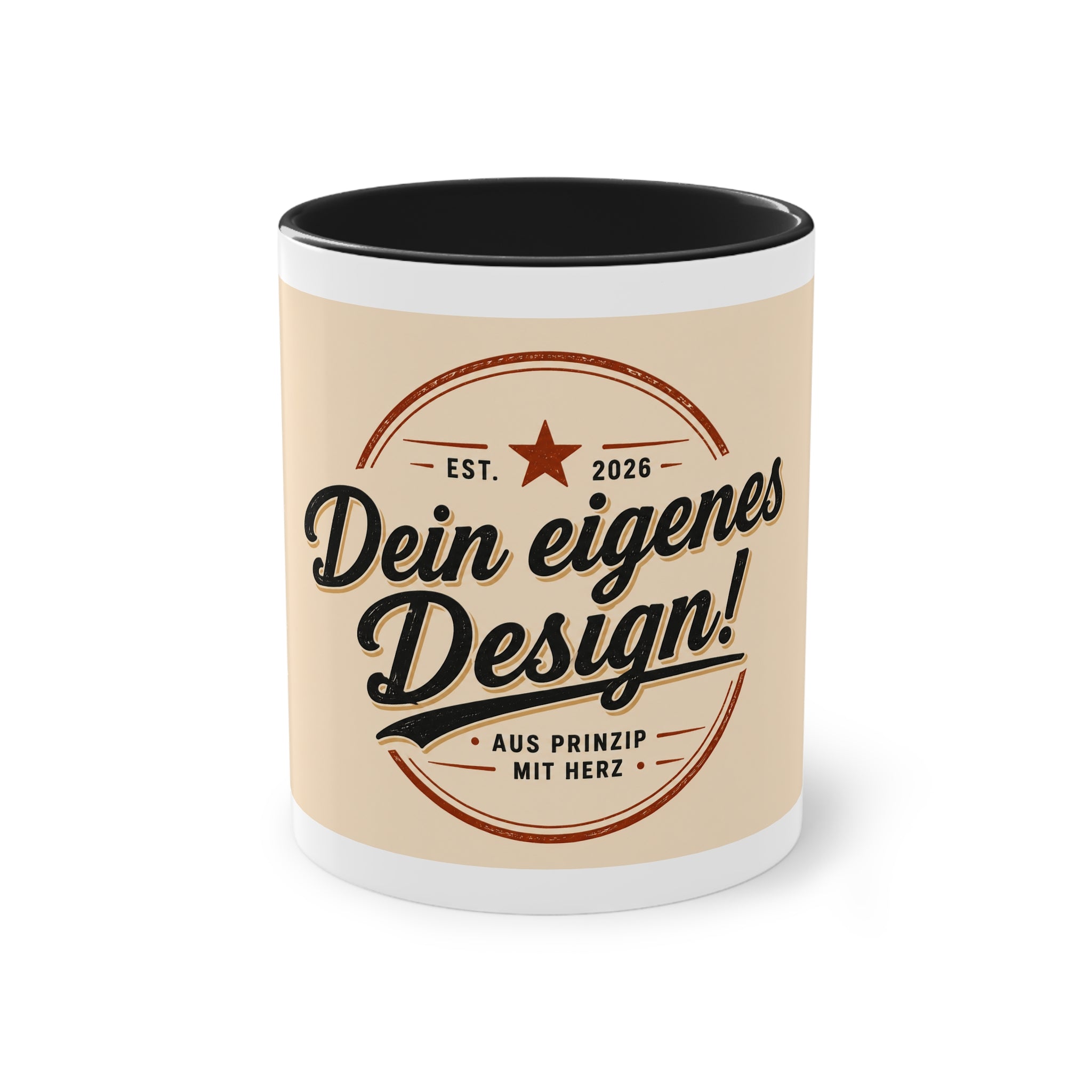 Personalized Two-Tone Coffee Mug — "Dein eigenes Design!" 11oz