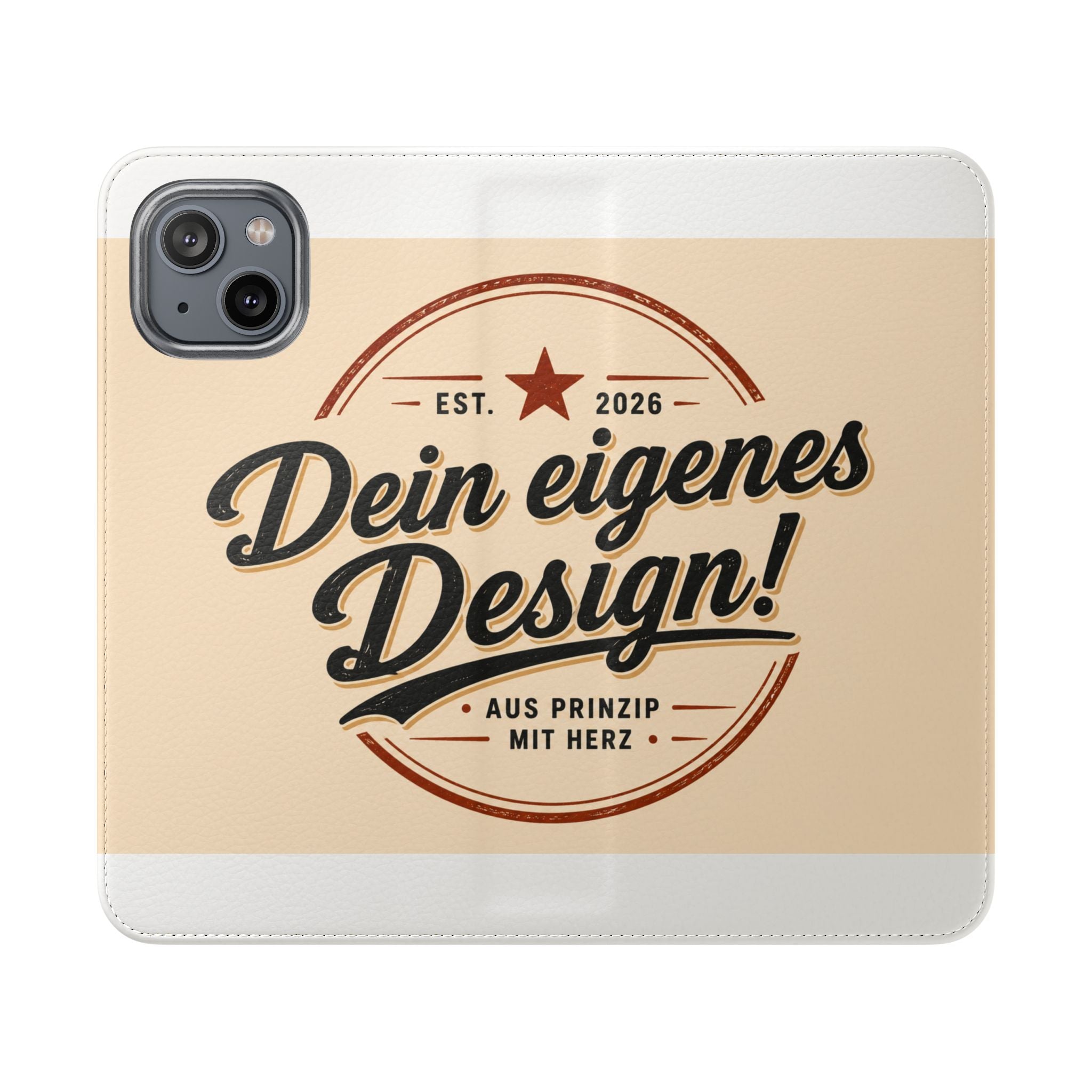 Flip Case Phone Wallet — "Dein eigenes Design!" Vintage Emblem