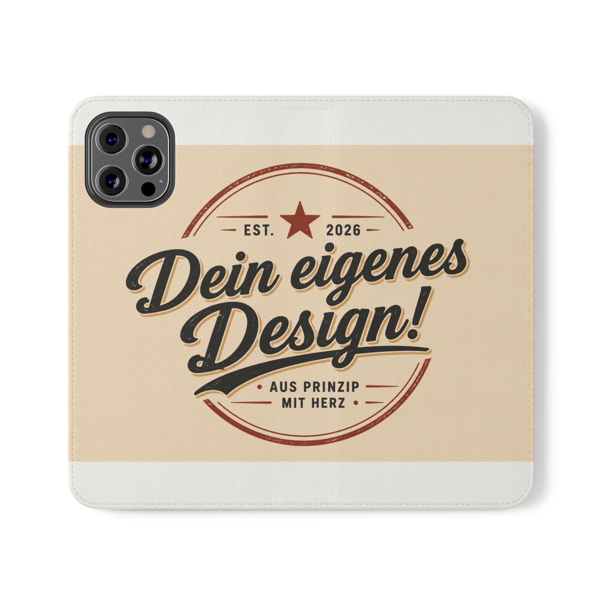 Flip Case Phone Wallet — "Dein eigenes Design!" Vintage Emblem