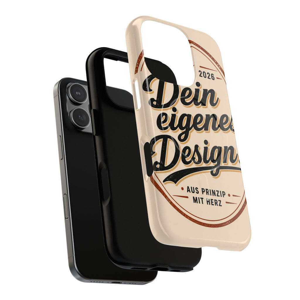 Tough Magnetic Phone Case — "Dein eigenes Design" Retro Script (Customizable)