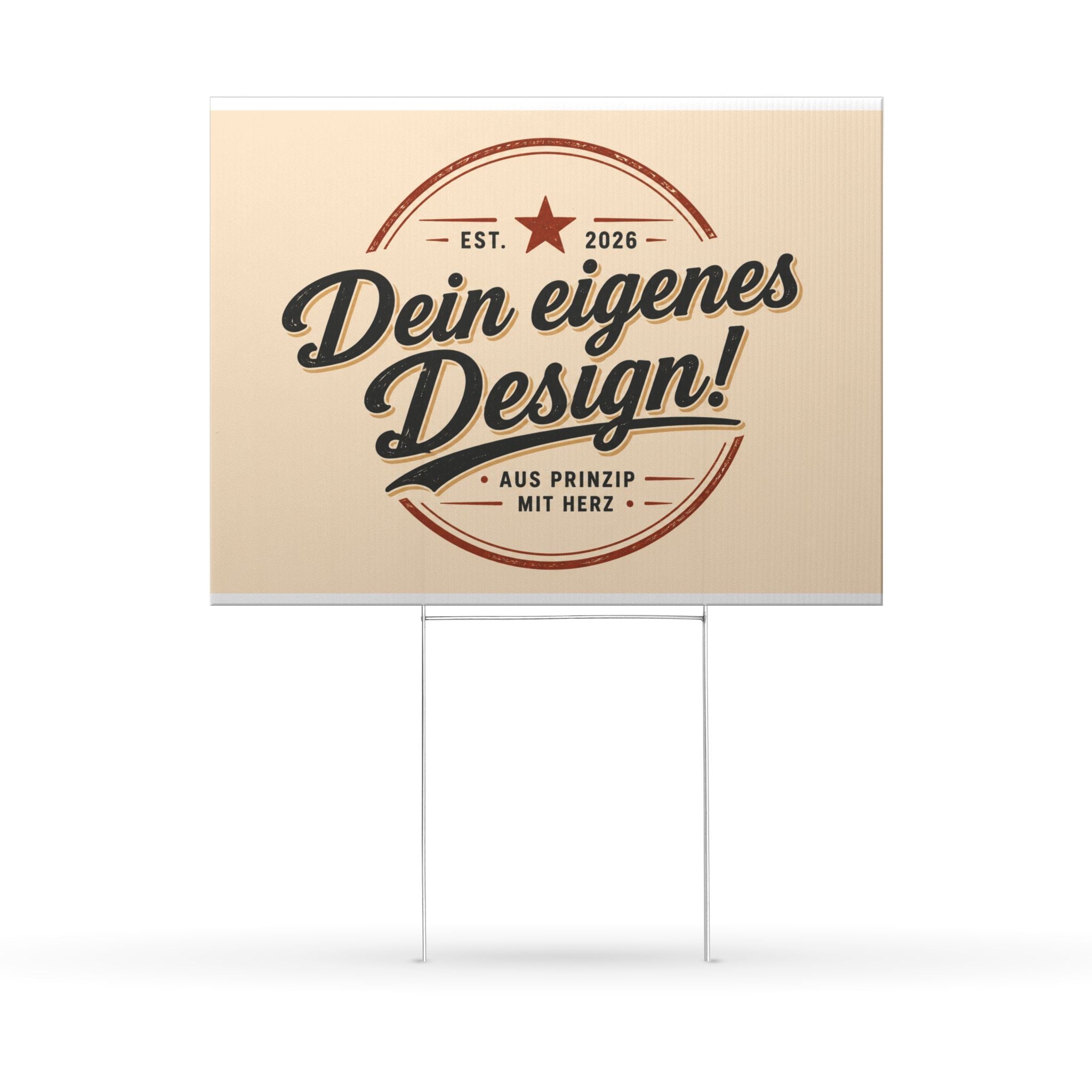 Custom Yard Sign — Personalized Decorative Lawn Sign with Vintage Badge Design
