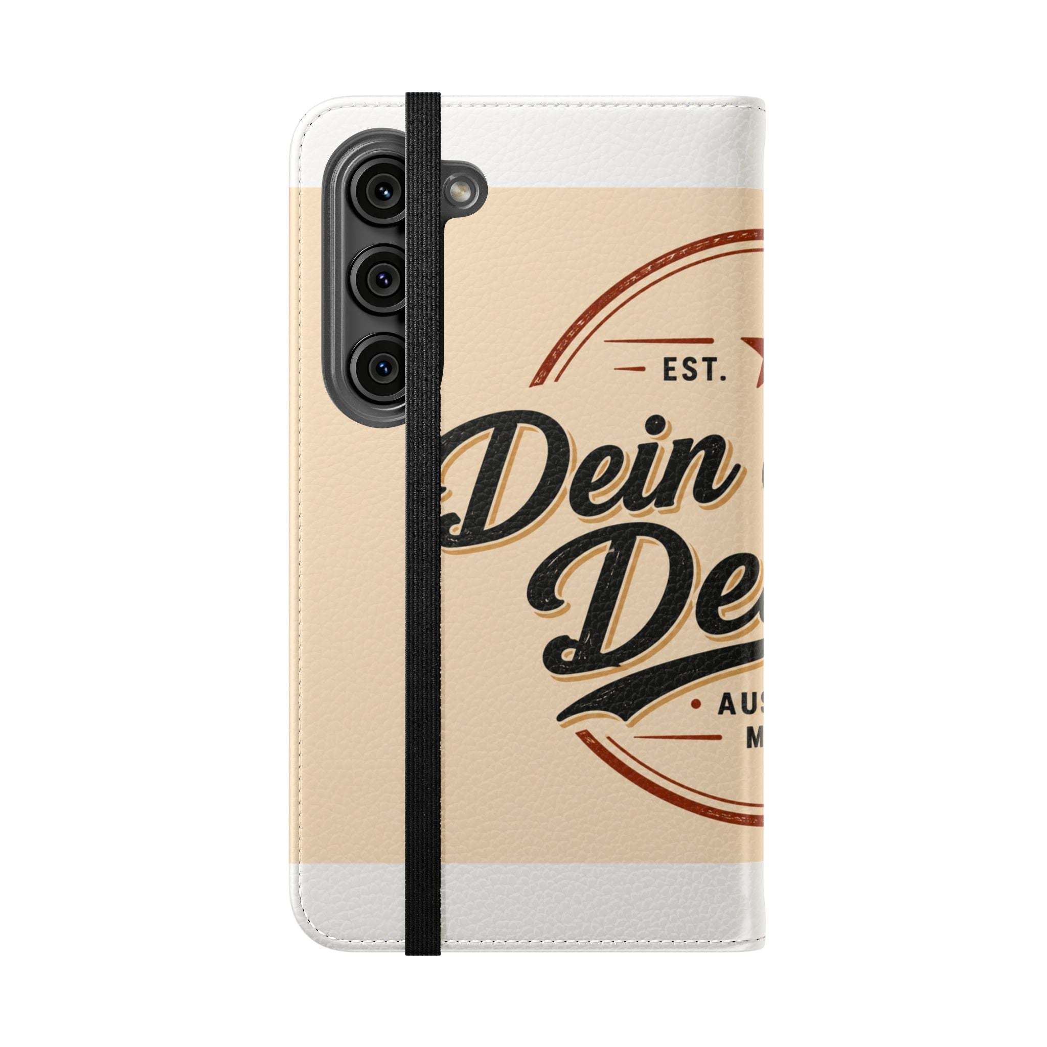 Flip Case Phone Wallet — "Dein eigenes Design!" Vintage Emblem