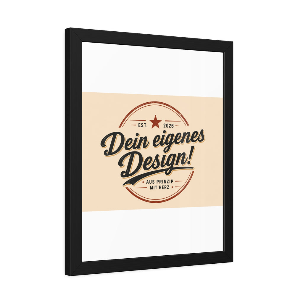 Framed Poster — Custom 'Dein eigenes Design!' Wall Art (Vintage Badge)