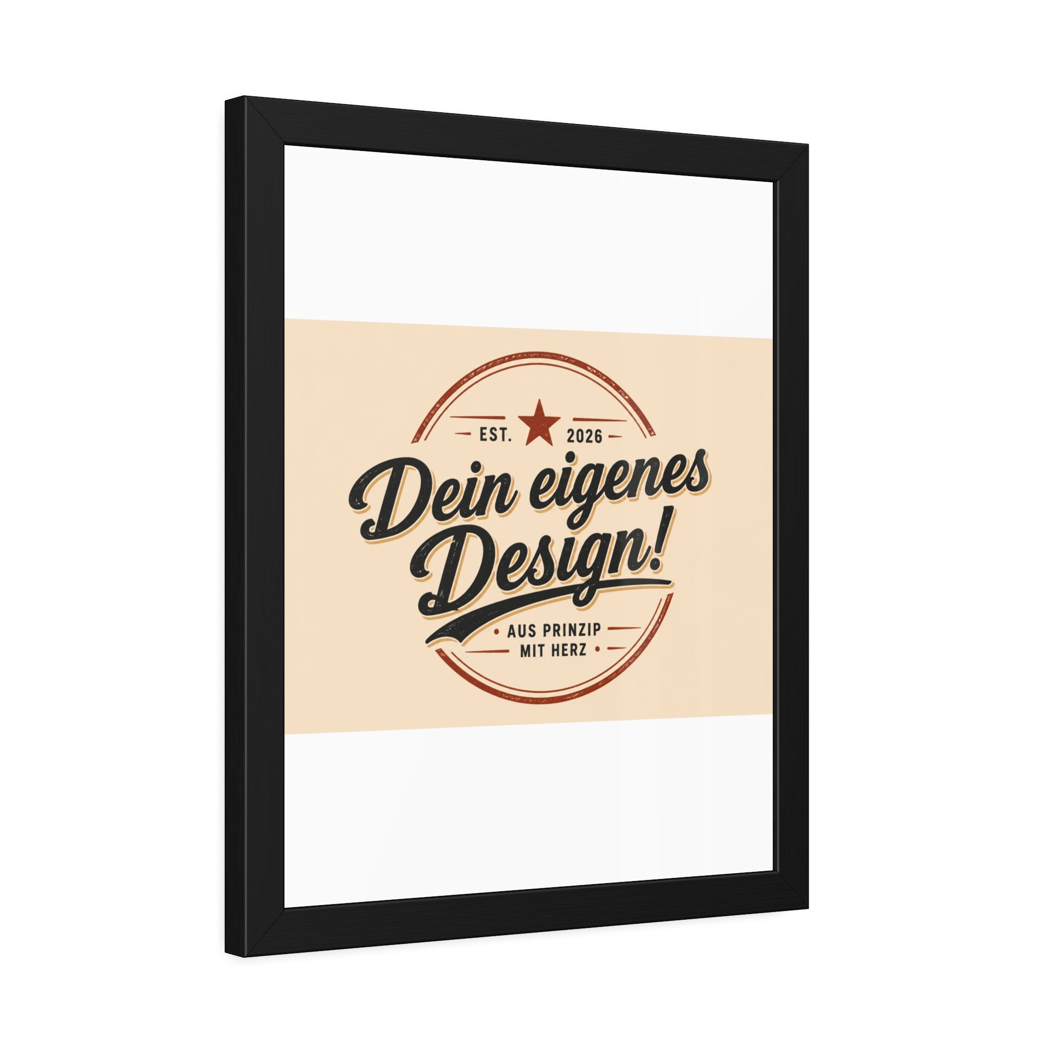 Framed Poster — Custom 'Dein eigenes Design!' Wall Art (Vintage Badge)