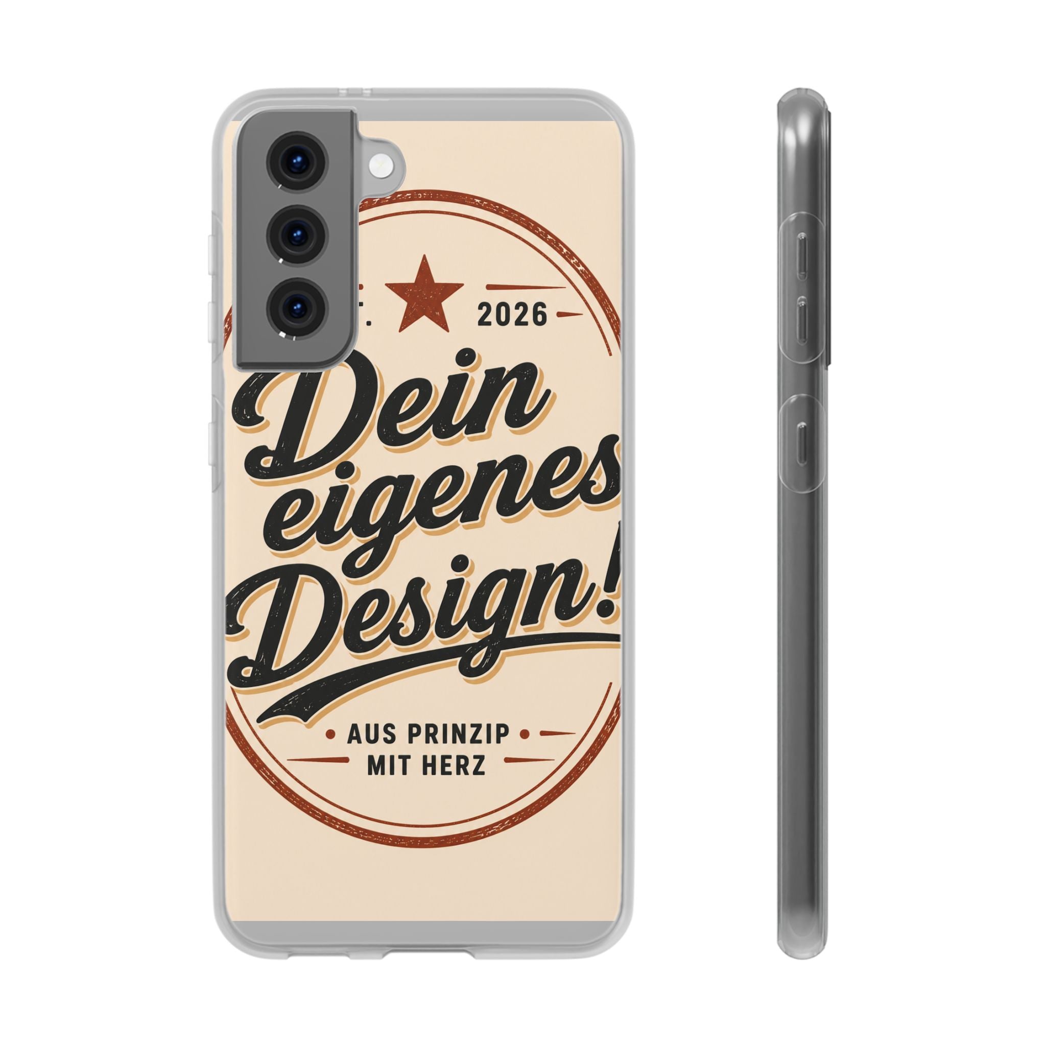 Phone Case — "Dein eigenes Design" Vintage Script Personalized Protective Case