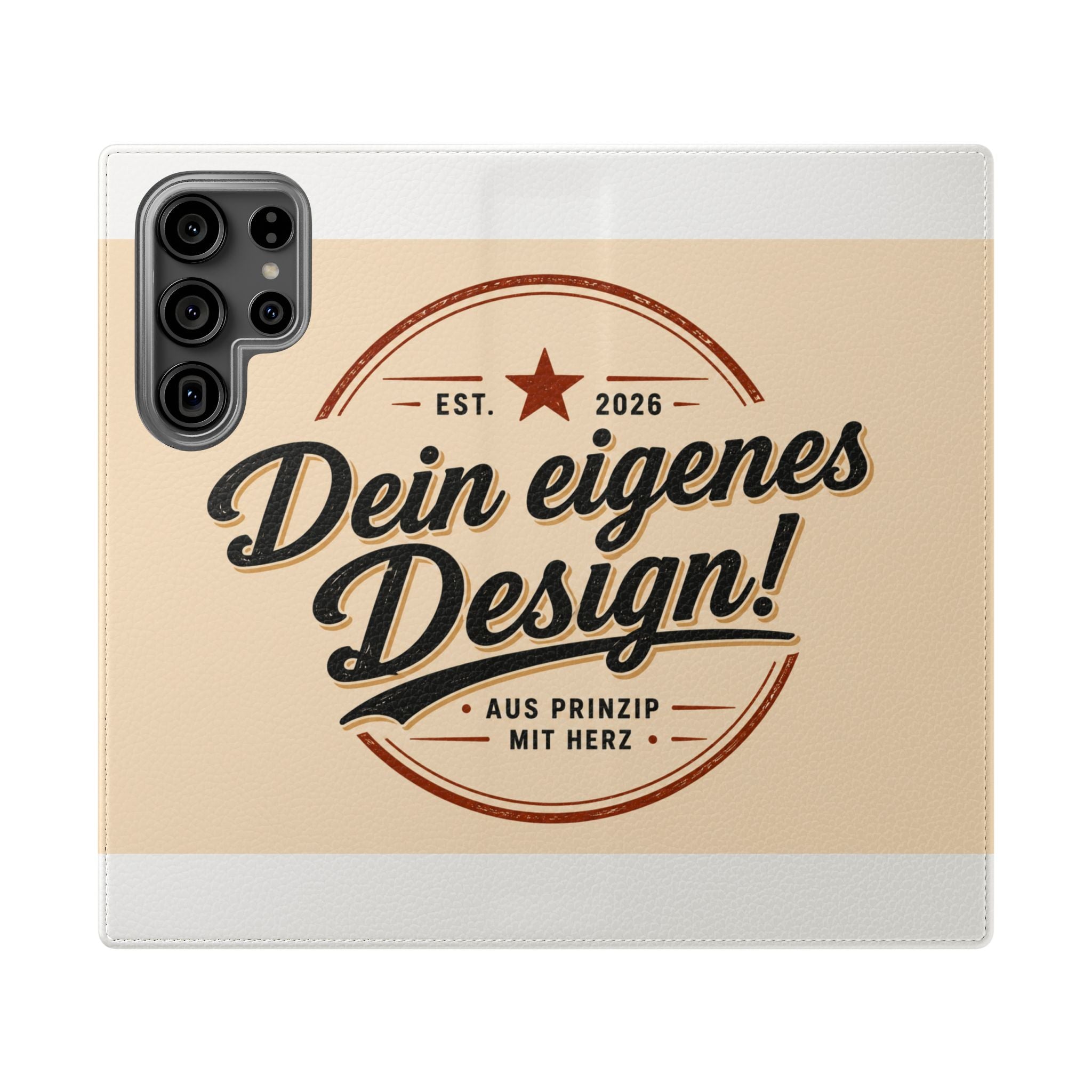 Flip Case Phone Wallet — "Dein eigenes Design!" Vintage Emblem