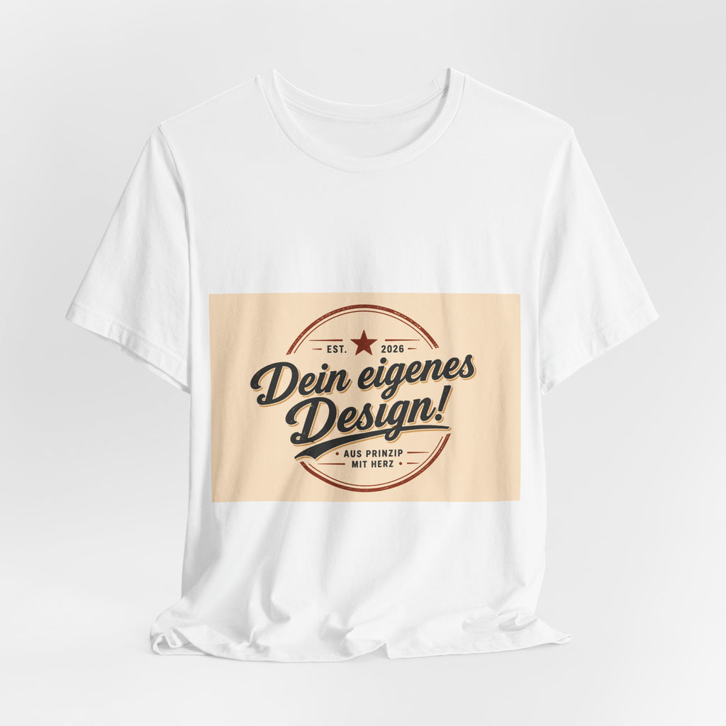 Custom Vintage Badge T-Shirt — "Dein eigenes Design" Personalized Tee
