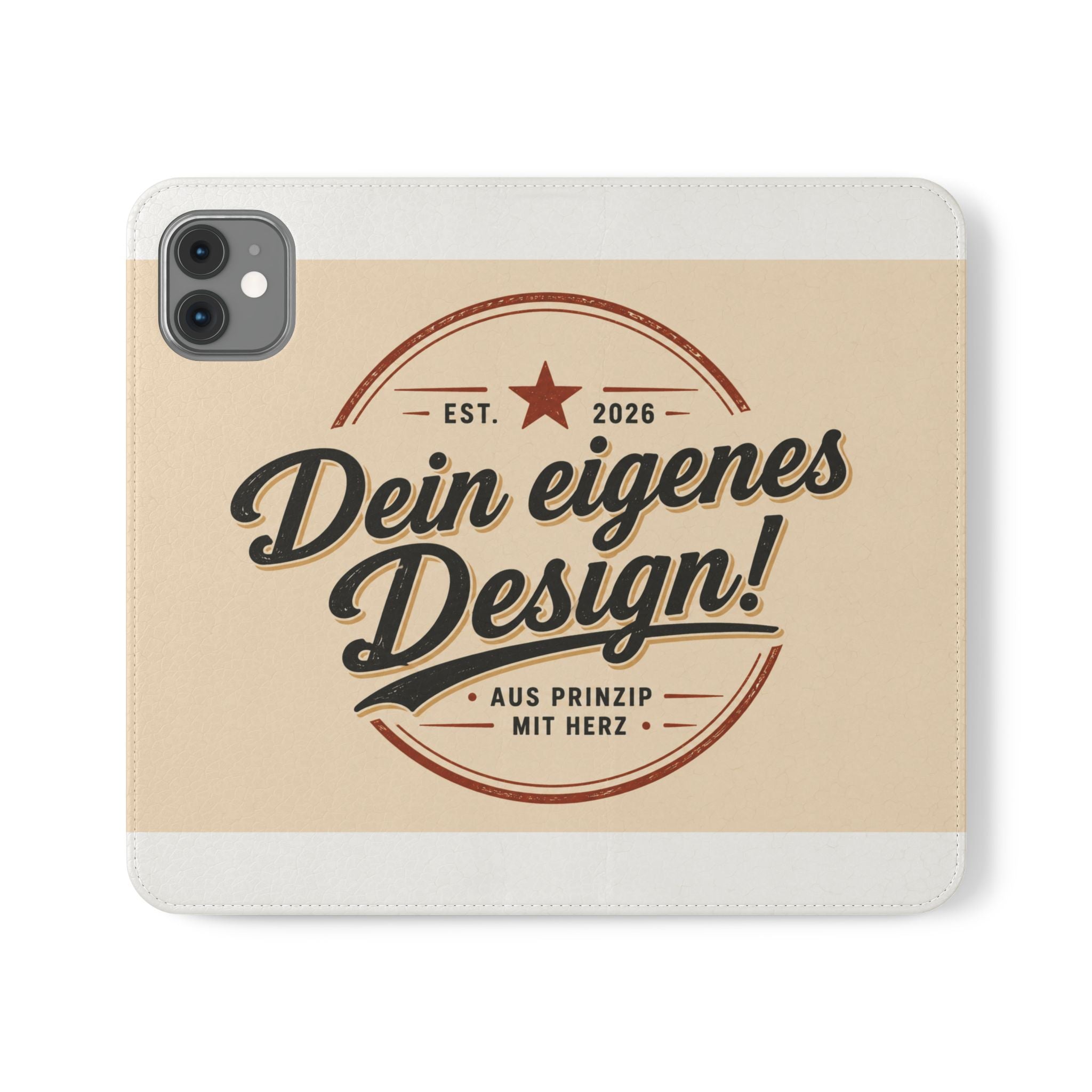 Flip Case Phone Wallet — "Dein eigenes Design!" Vintage Emblem