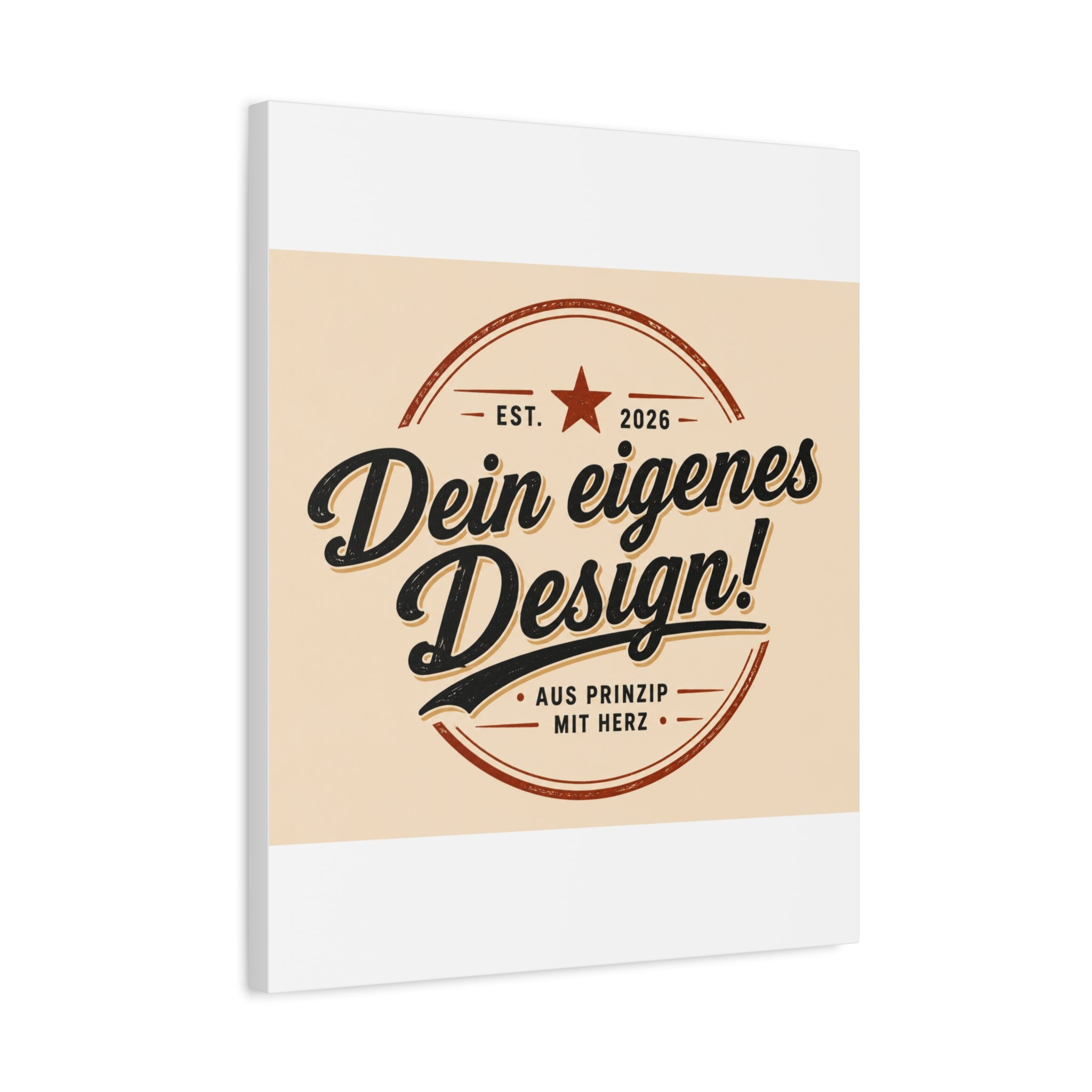Matte Stretched Canvas - "Dein eigenes Design!" Vintage Badge Wall Art