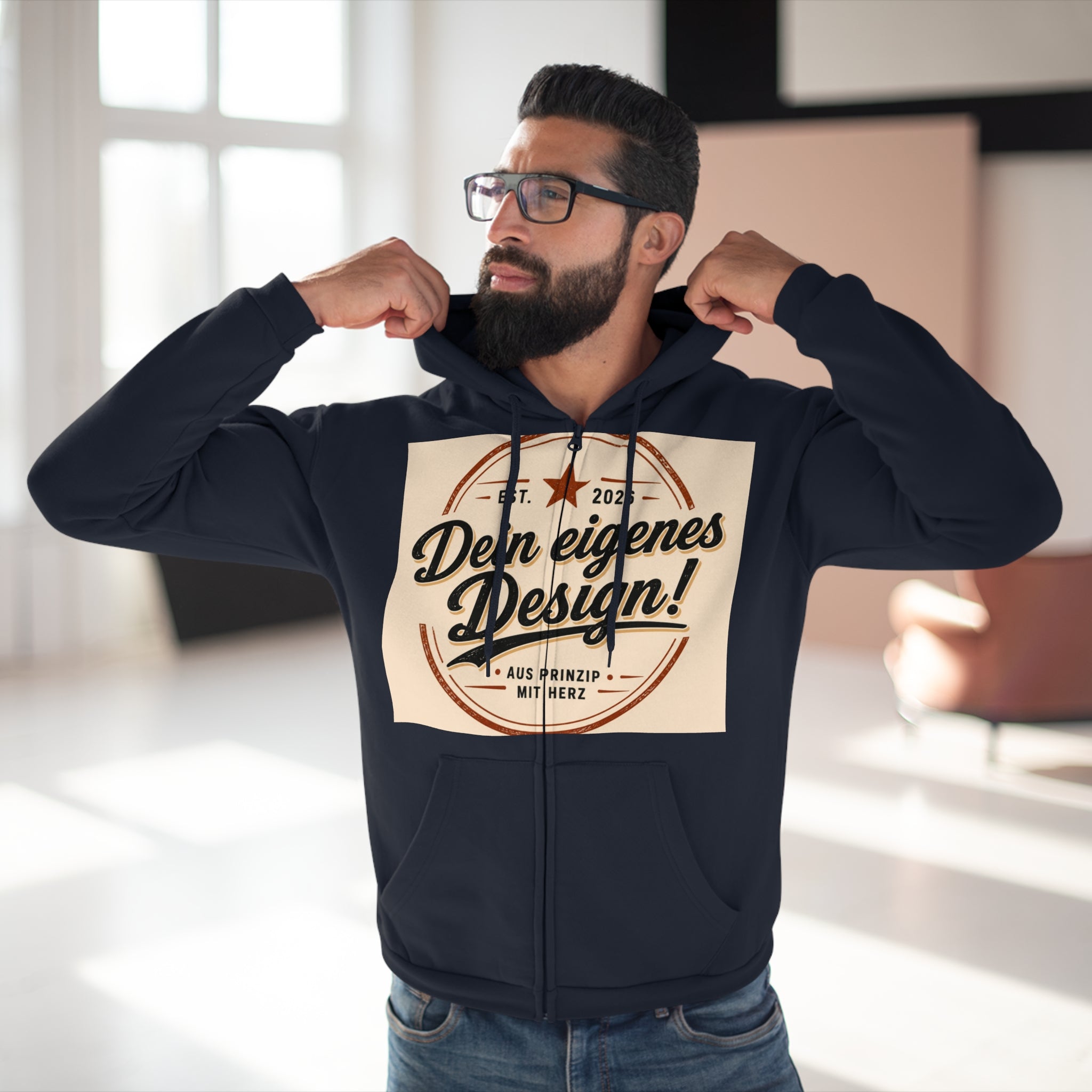 Personalisierter Zip Hoodie – Mit eigenem Foto gestalten