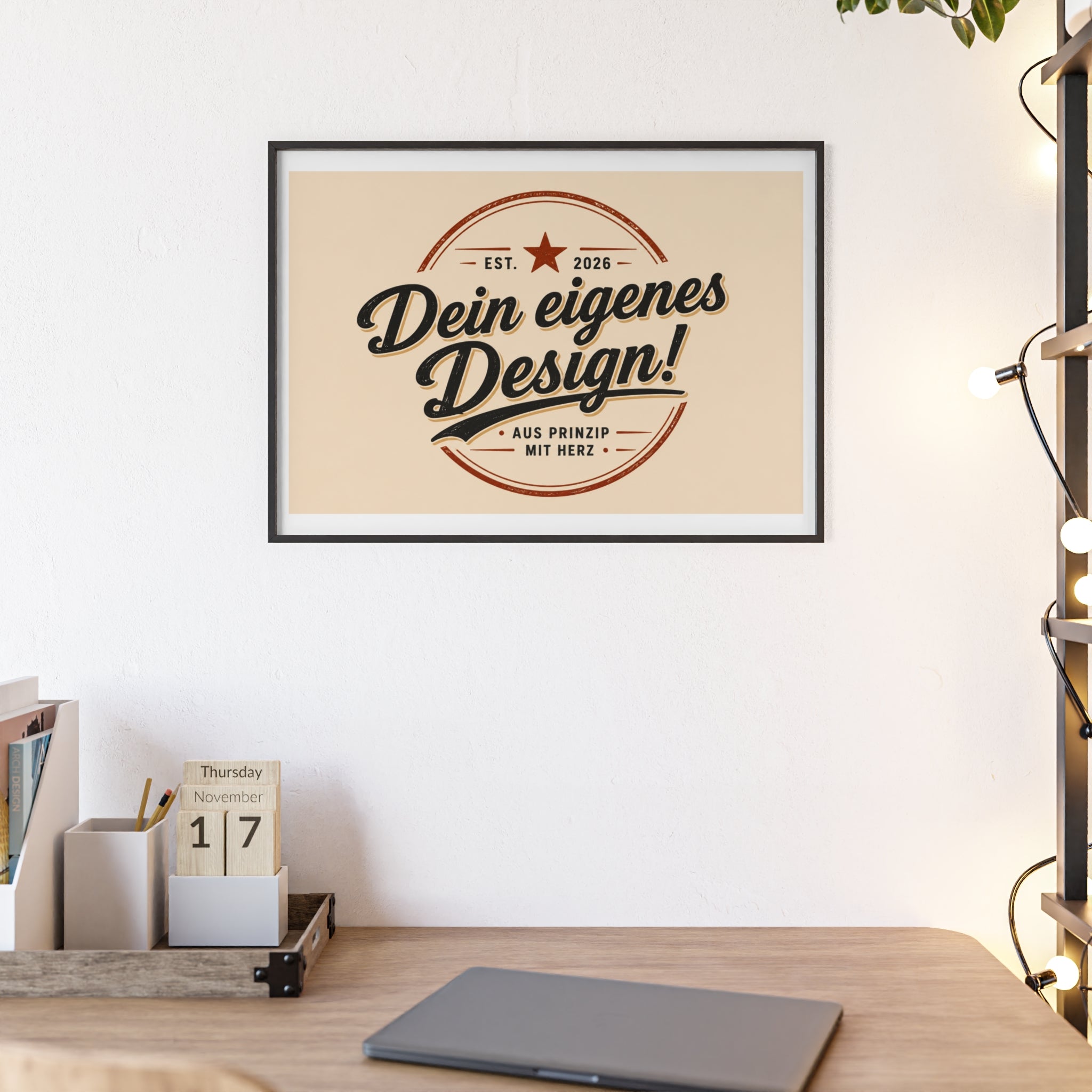 Framed Poster – "Dein eigenes Design!" Custom Wooden Frame Wall Art