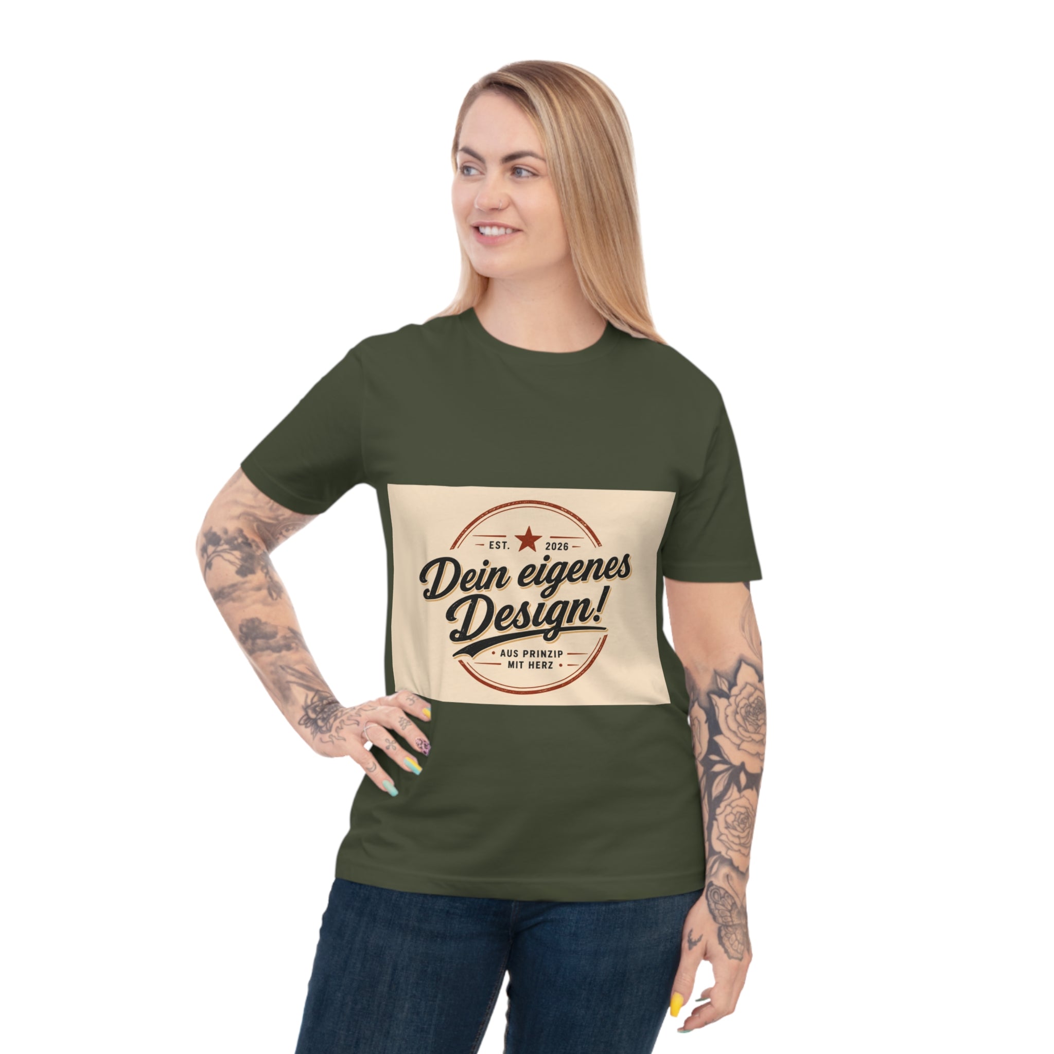 Vintage Badge T‑Shirt — "Dein eigenes Design!" Custom Retro Graphic Tee