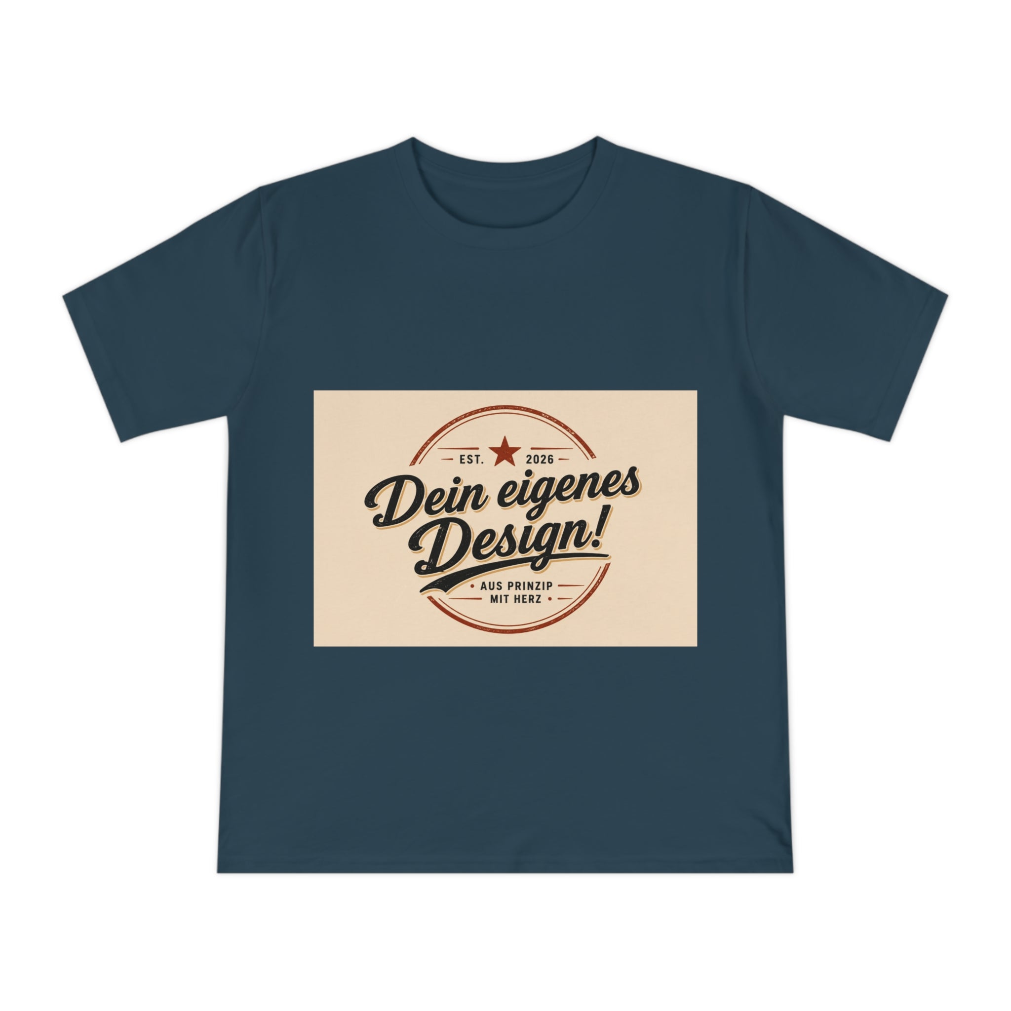 Vintage Badge T‑Shirt — "Dein eigenes Design!" Custom Retro Graphic Tee