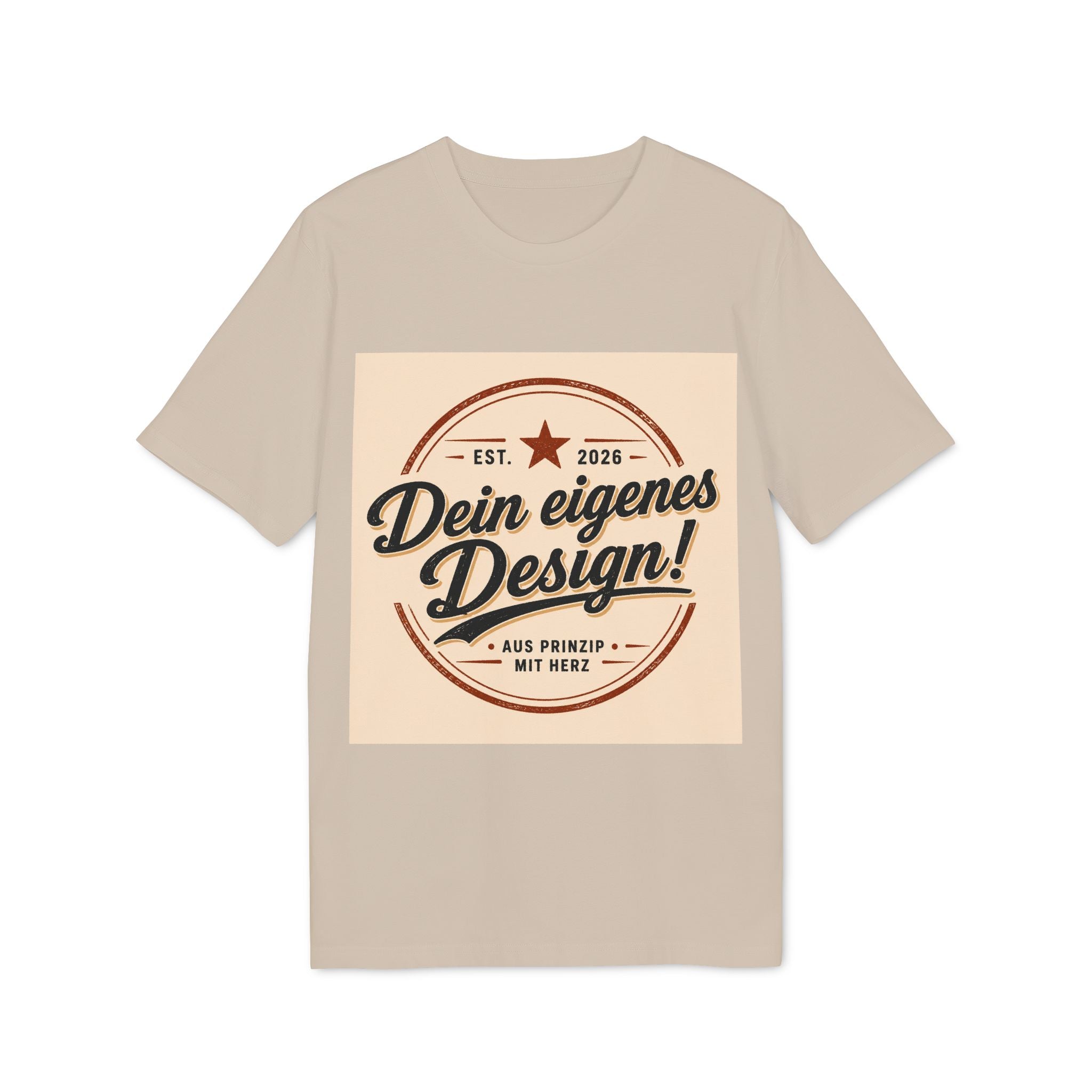 T-Shirt — Retro Stamp Design “Dein eigenes Design!” (Customizable Creator Tee)