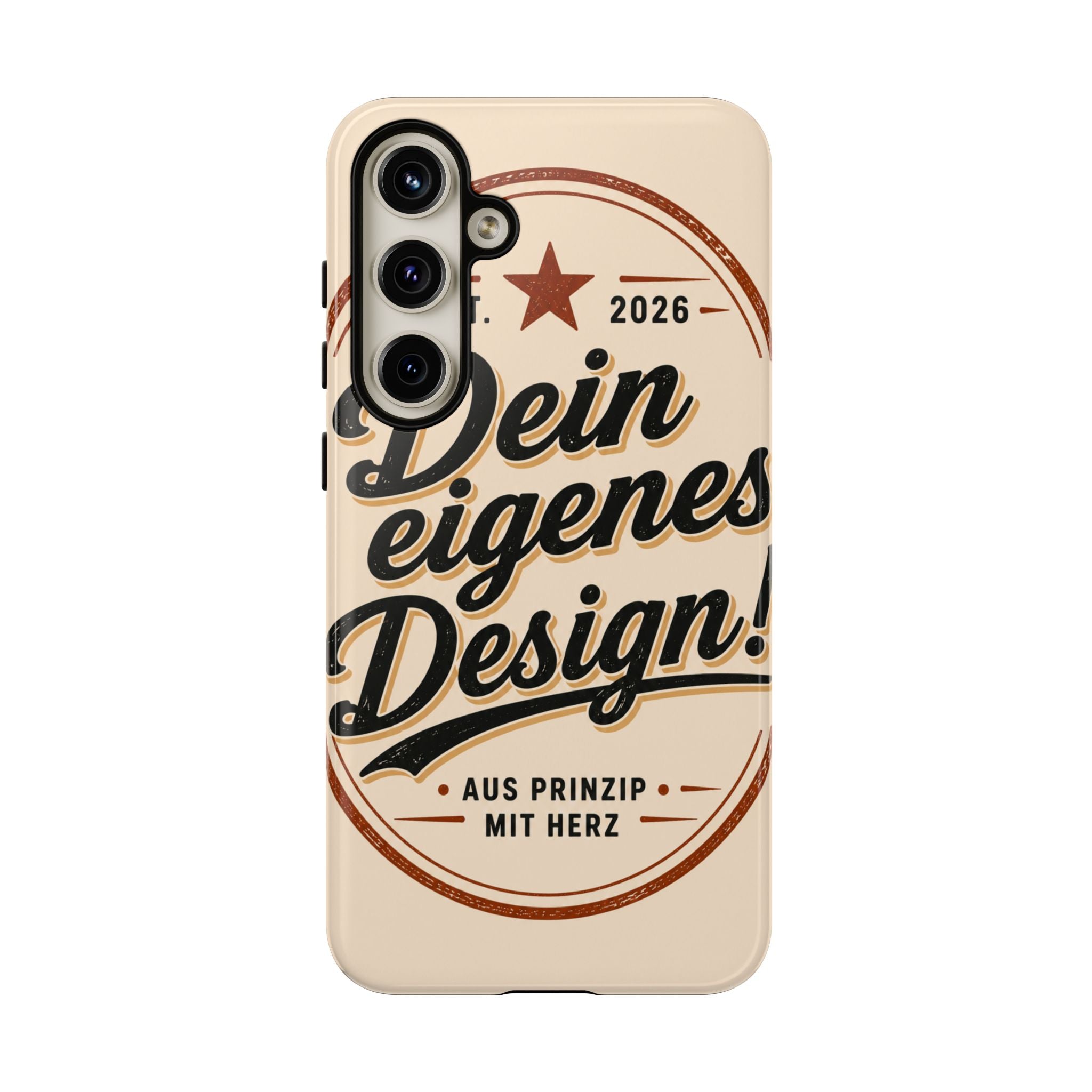 Custom Tough Phone Case — "Dein eigenes Design" Vintage Script Tough Case