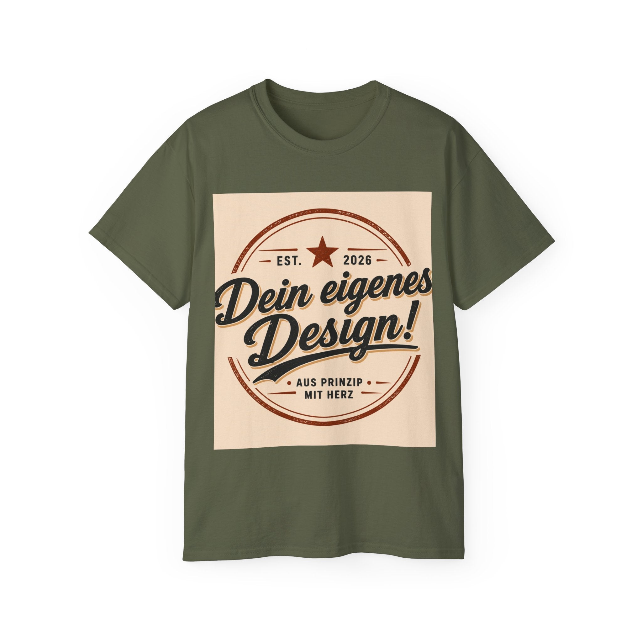 Vintage Badge T‑Shirt — "Dein eigenes Design!" Graphic Tee