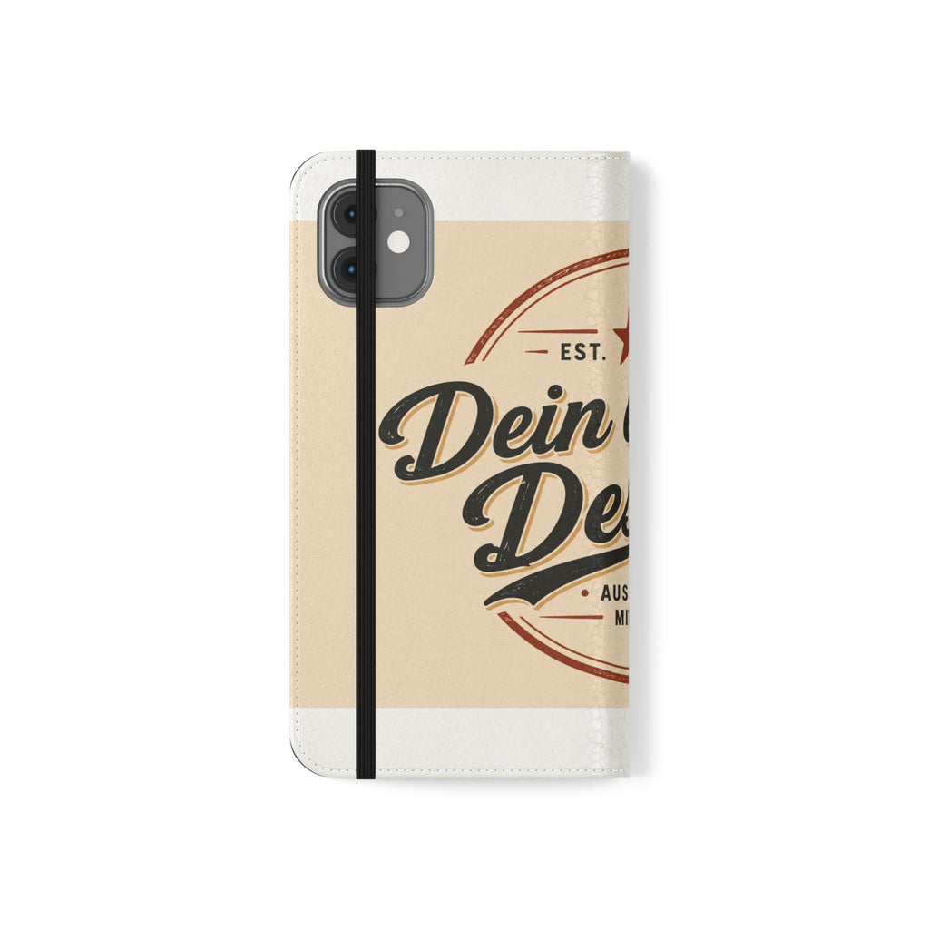 Flip Case Phone Wallet — "Dein eigenes Design!" Vintage Emblem