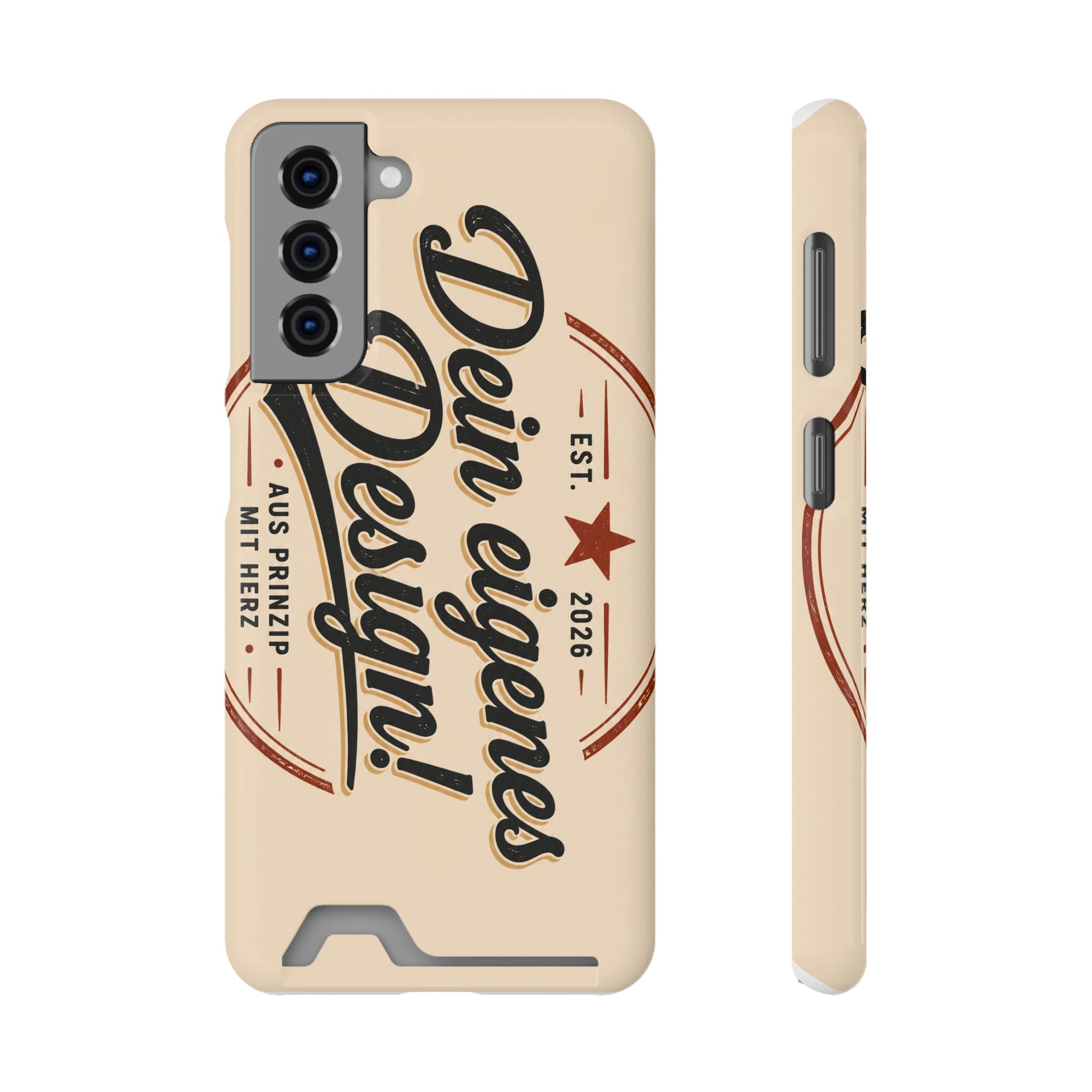 Retro Script Phone Case with Card Holder — "Dein eigenes Design!"